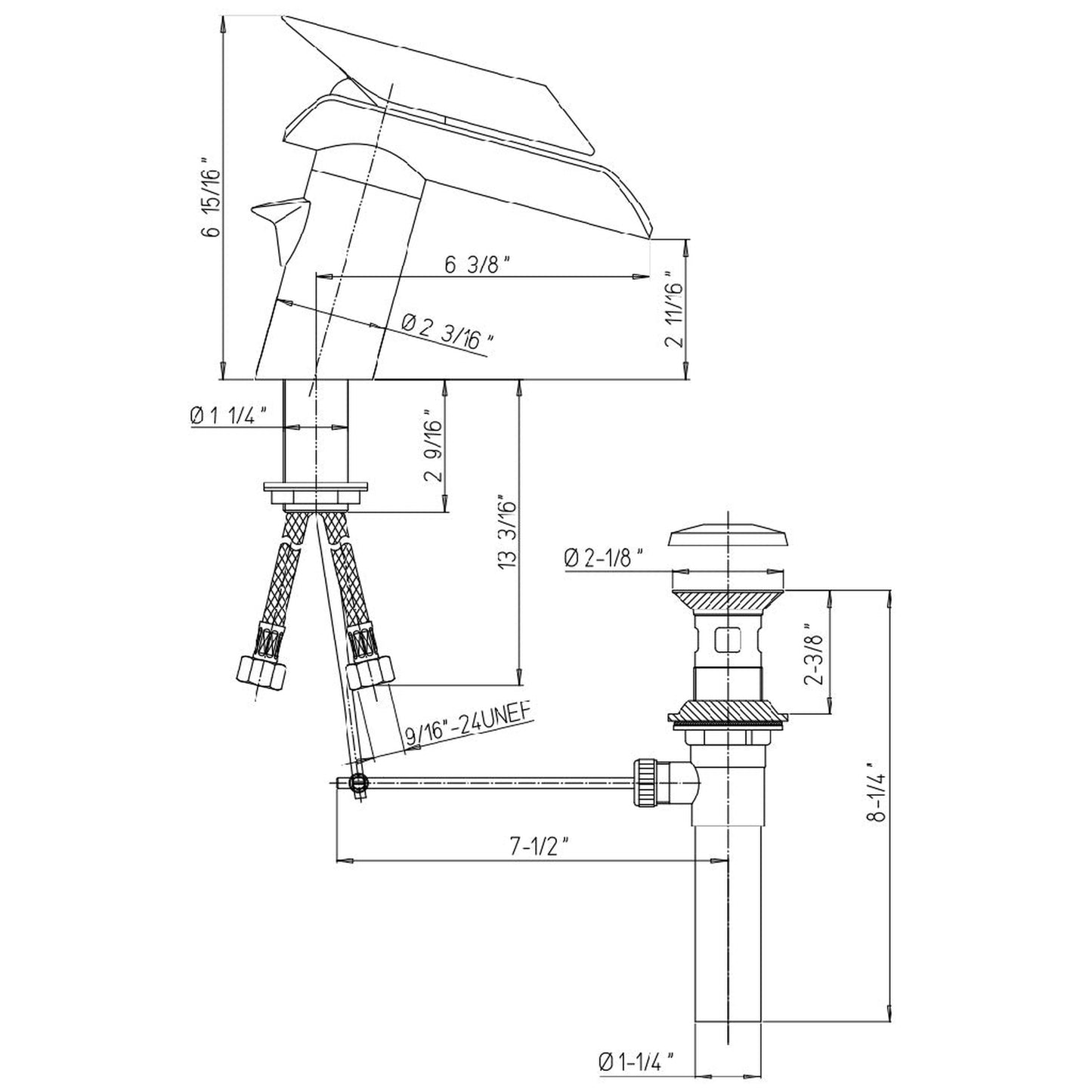 LaToscana Morgana Chrome Single Handle Lavatory Faucet With Glass Spout