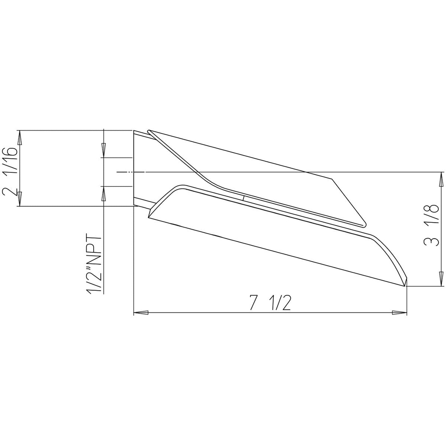 LaToscana Morgana Chrome Wall-Mounted Tub Faucet With Glass Spout
