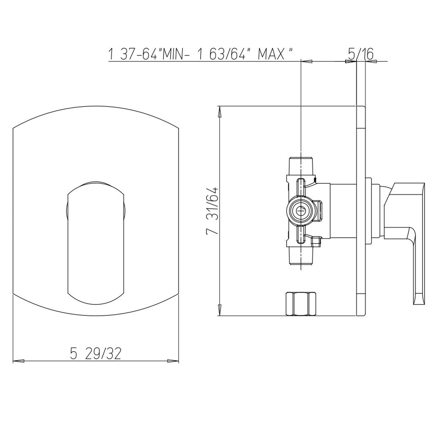 LaToscana Novello Brushed Nickel Pressure Balance Shower Set Trim