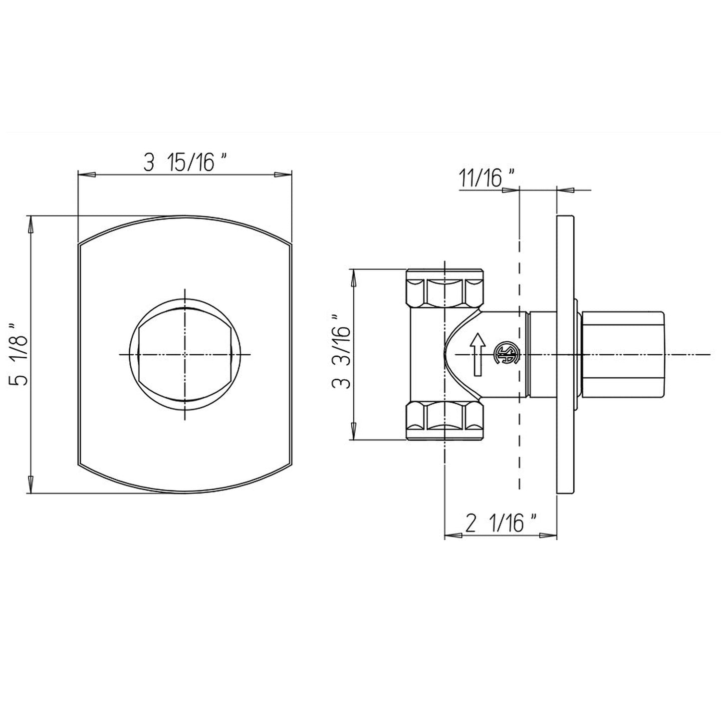 LaToscana Novello Brushed Nickel Volume Control Trim