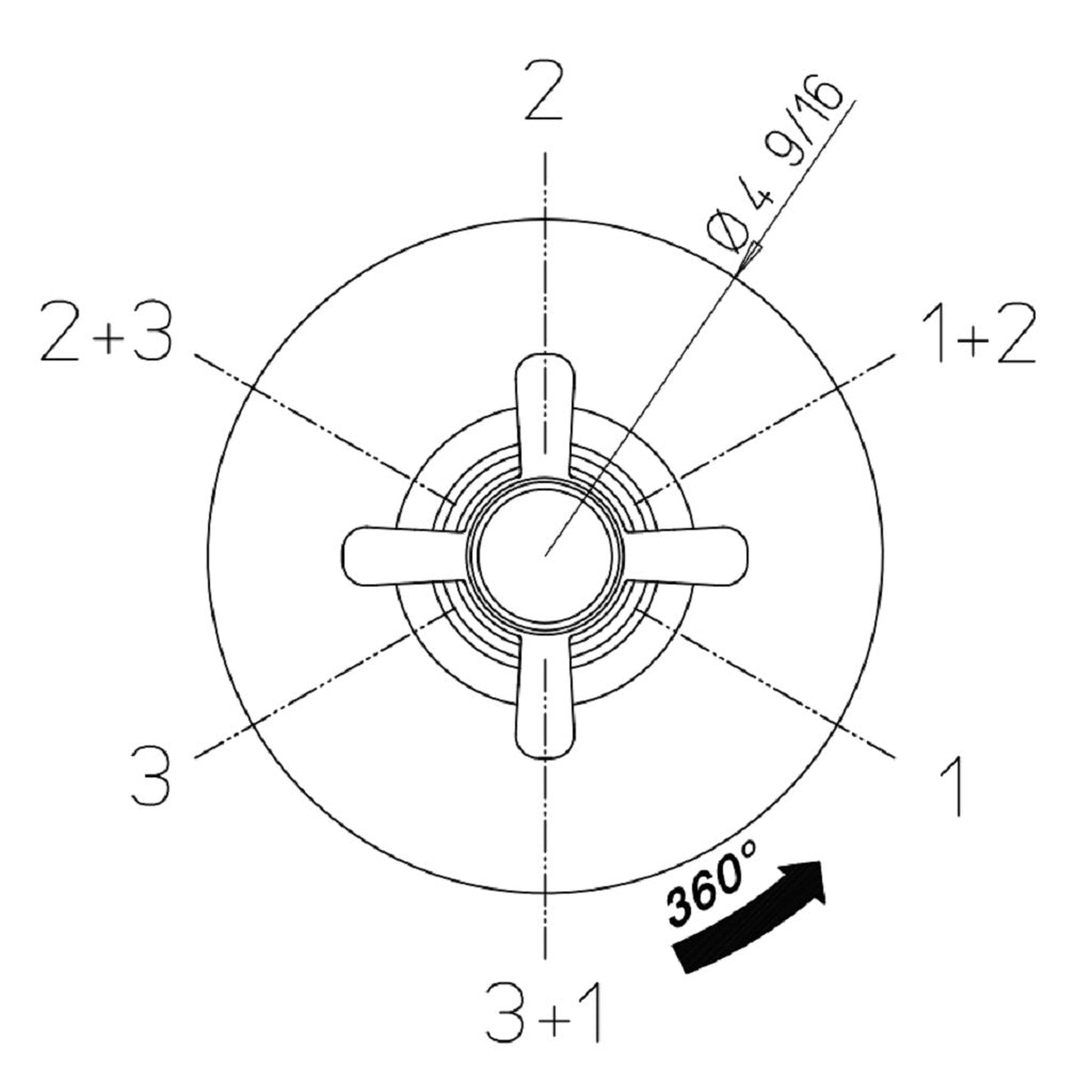 LaToscana Ornellaia Brushed Nickel 3-Way Diverter Trim