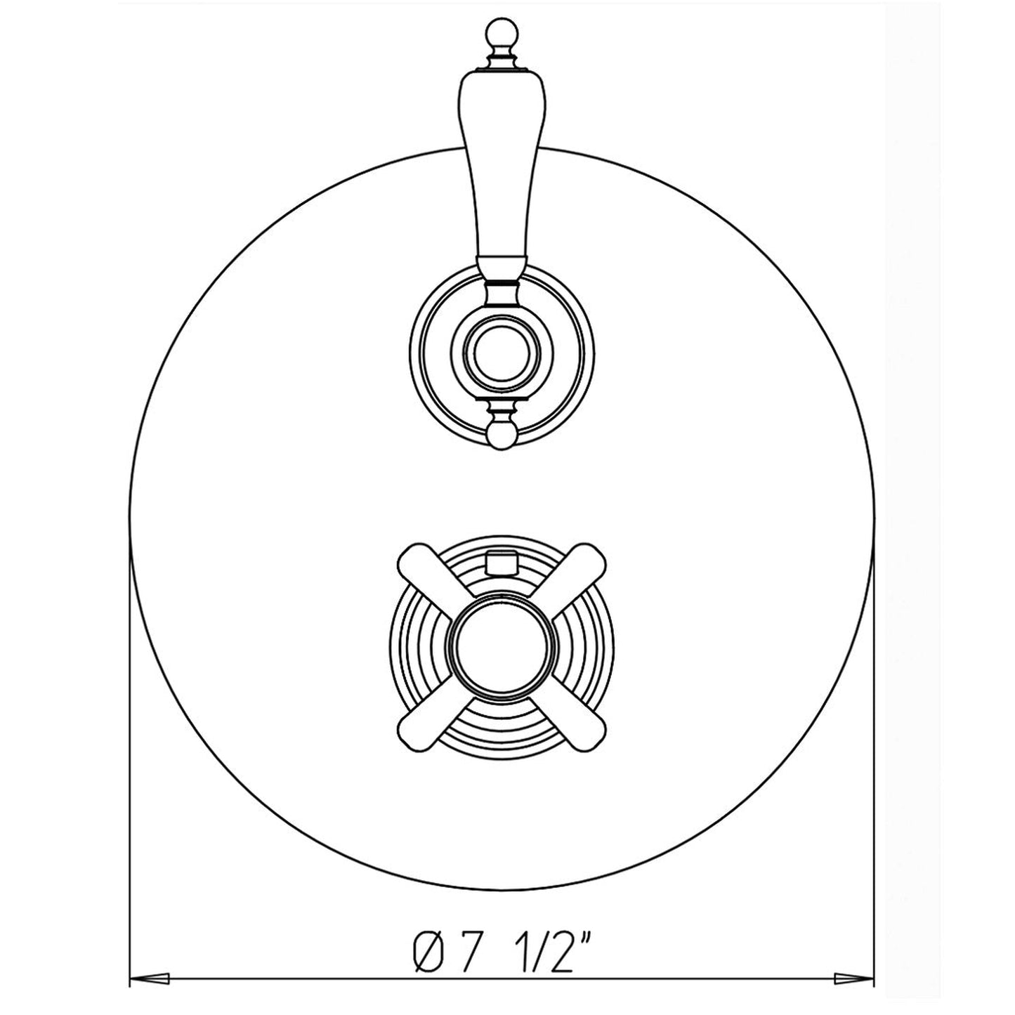 LaToscana Ornellaia Brushed Nickel Thermostatic Trim With 2-Way Diverter Volume Control