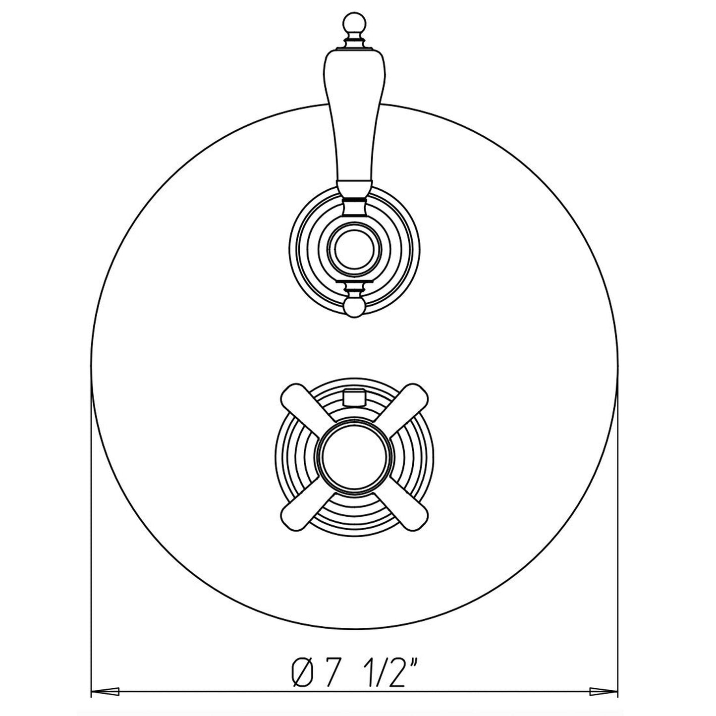 LaToscana Ornellaia Brushed Nickel Thermostatic Trim With 3/4" Ceramic Disc Volume Control