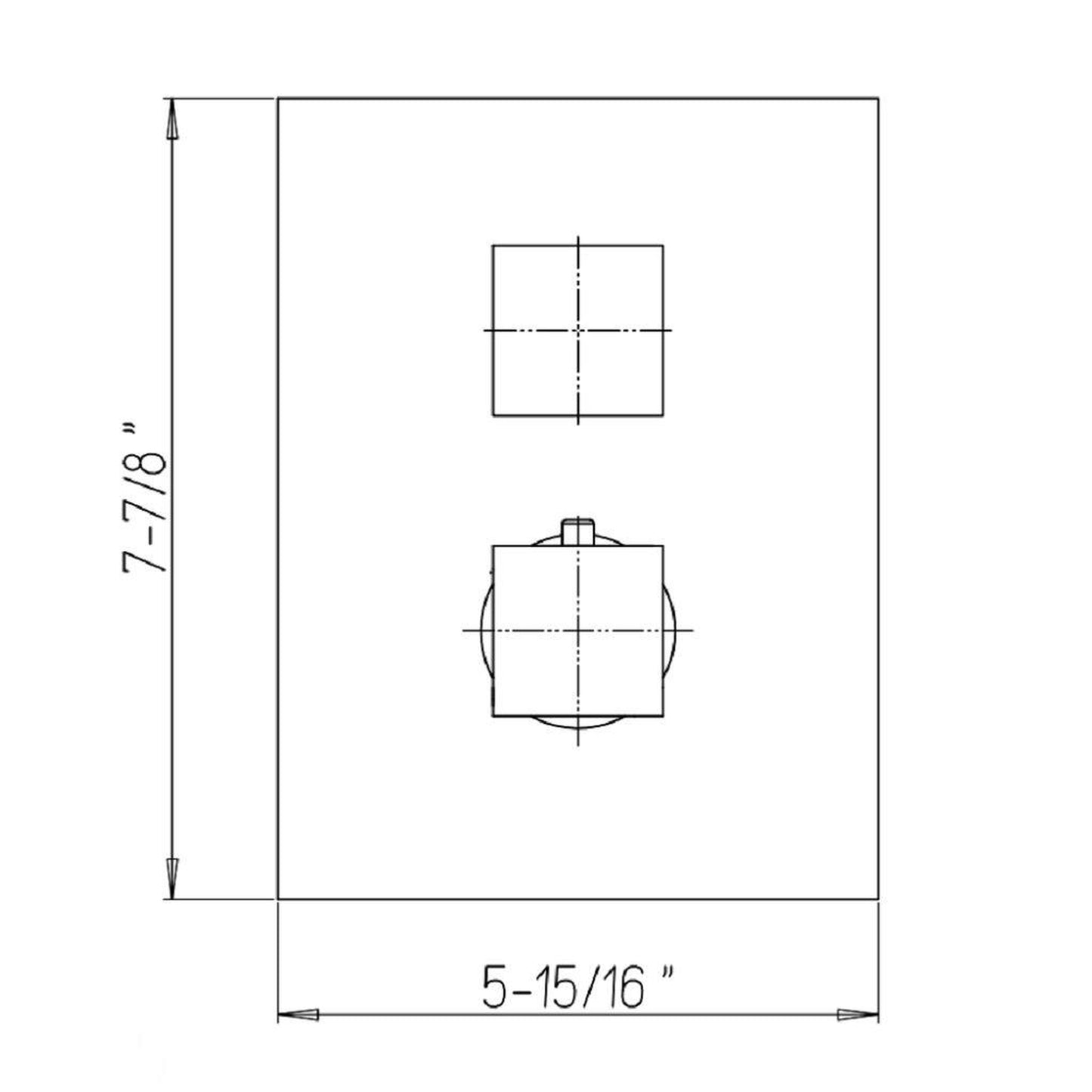 LaToscana Quadro Brushed Nickel Thermostatic Trim With 3/4" Ceramic Disc Volume Control