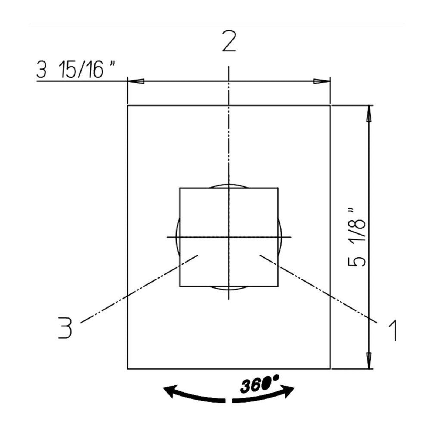 LaToscana Quadro Matt Black 3-Way Diverter Trim