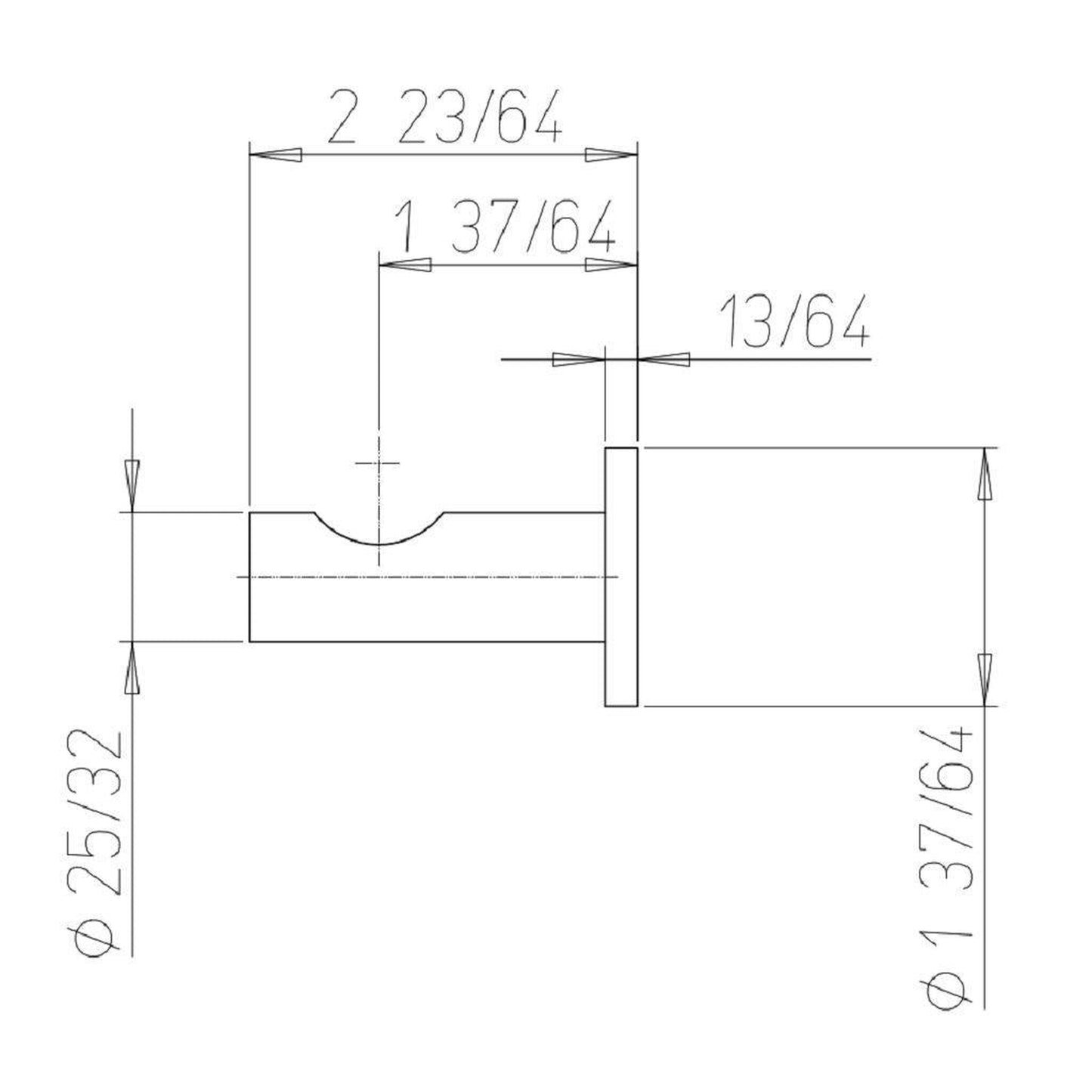 LaToscana Round Matt Gold Wall-Mounted Robe Hook
