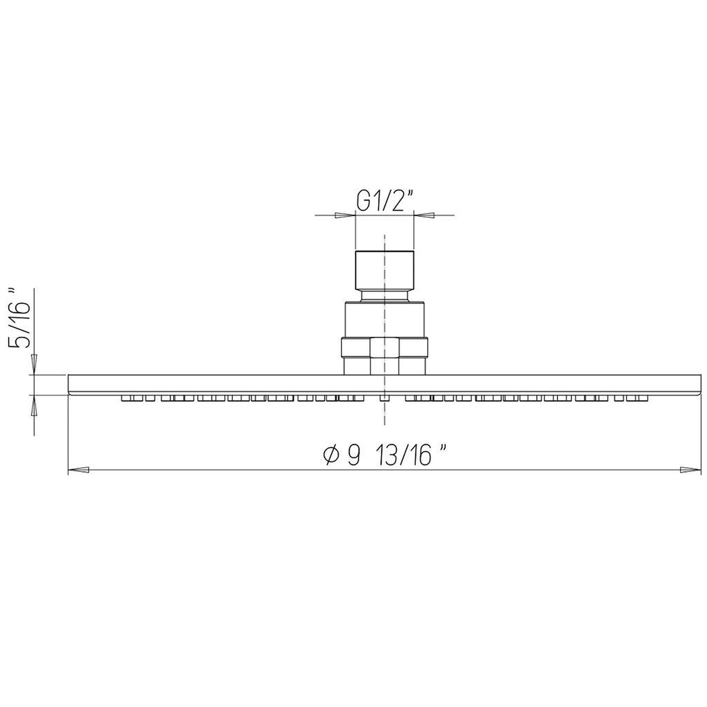 LaToscana Shower Line 10" Round Chrome Brass Shower Head