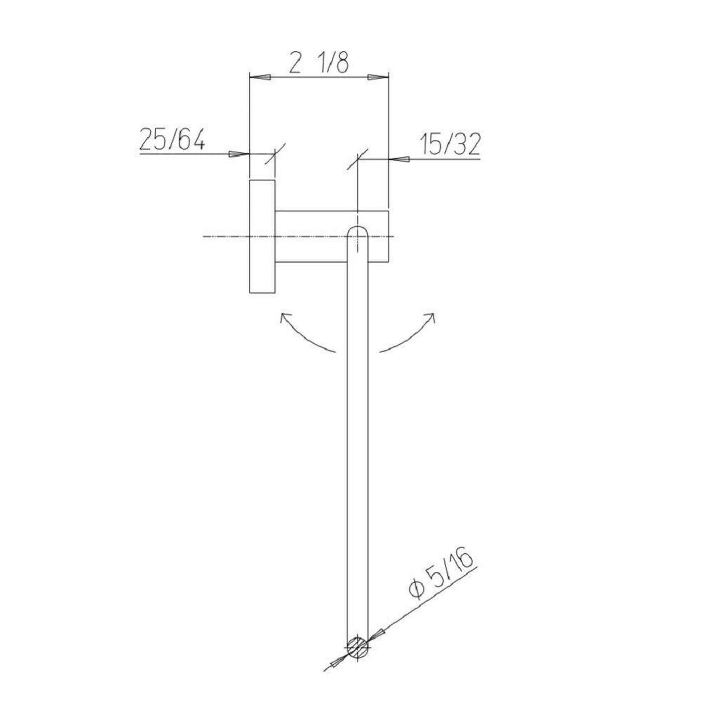 LaToscana Square Matt Black Wall-Mounted Towel Ring