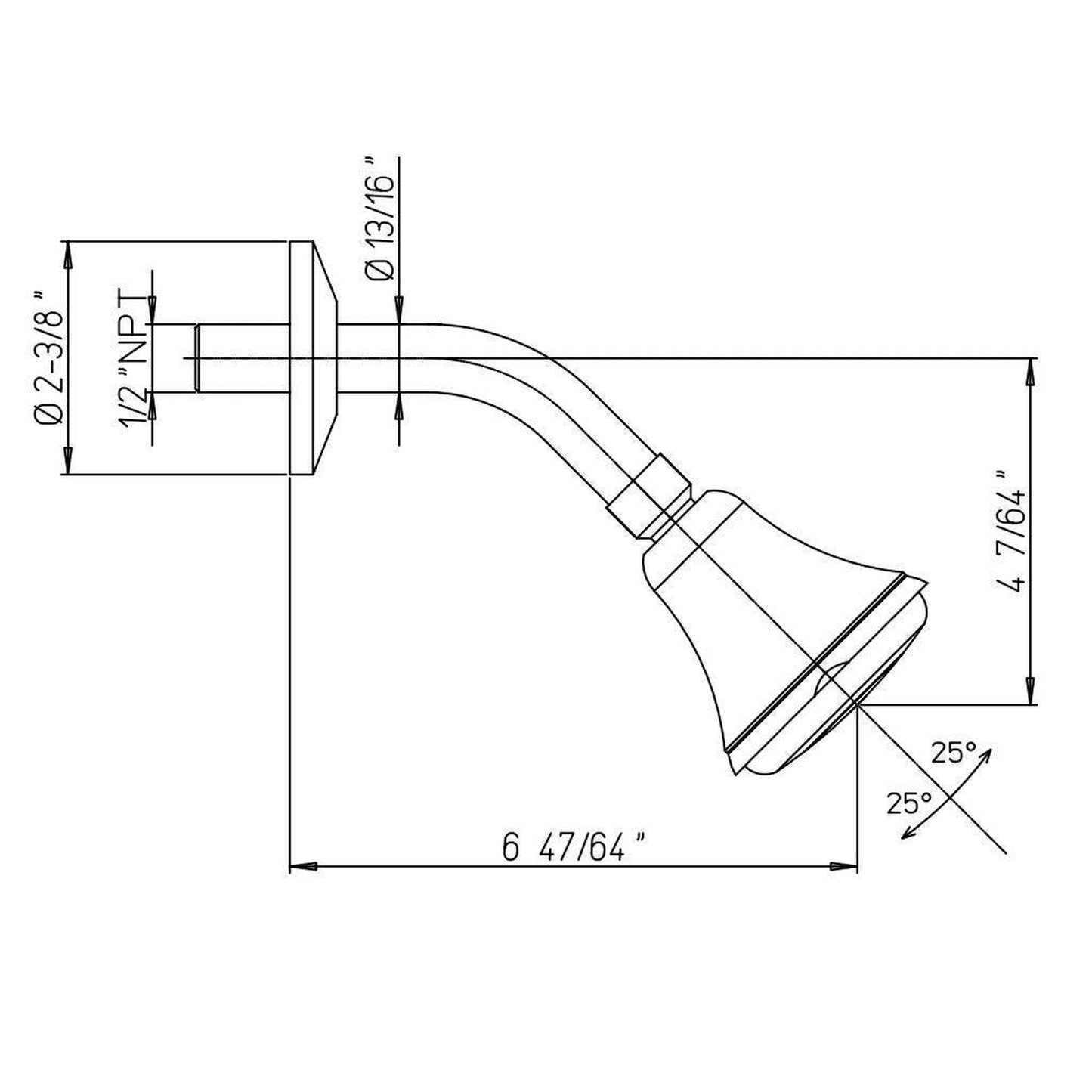 LaToscana Water Harmony Chrome 3-Function Shower Head With Arm & Flange