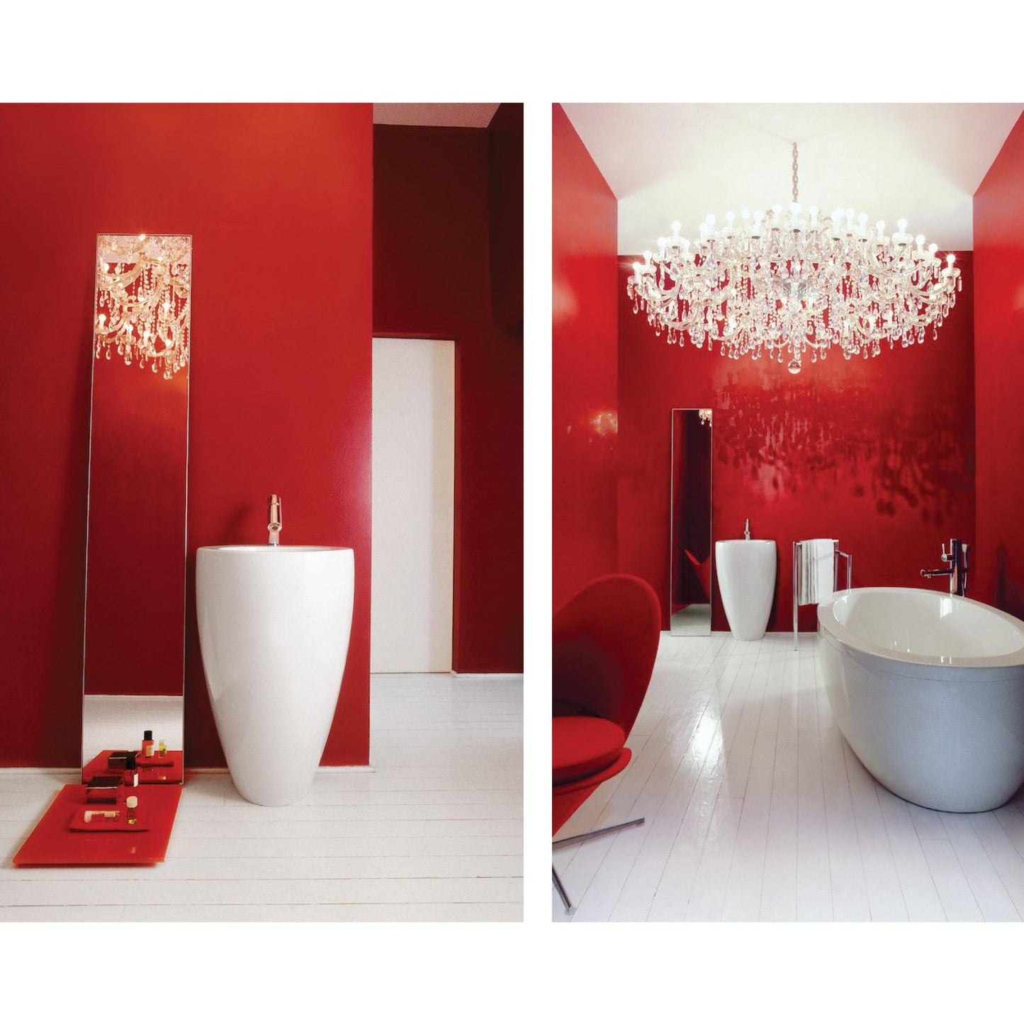 Laufen IlBagnoAlessi 21" x 33" Round White Floor-Mounted Bathroom Sink With Faucet Hole