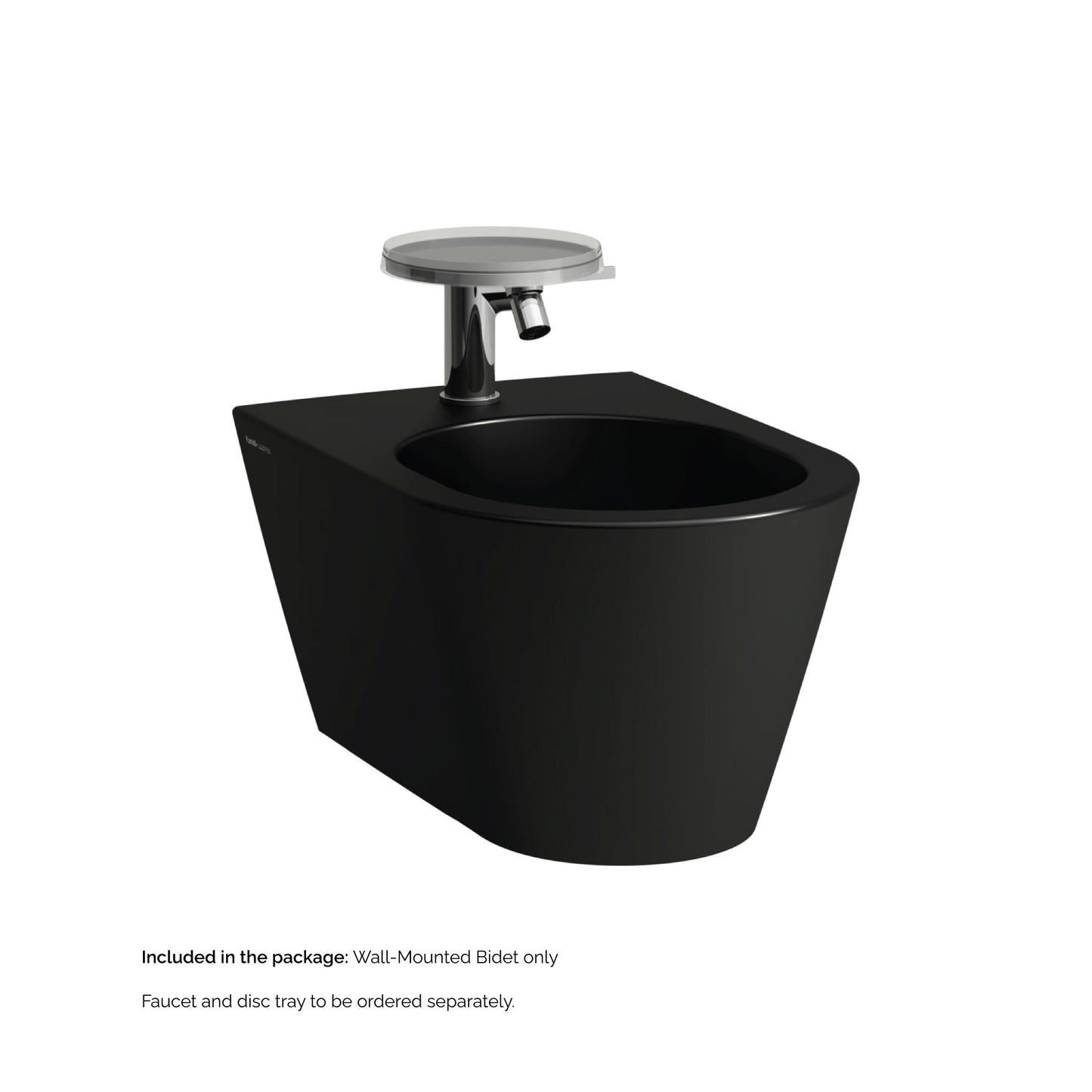Laufen Kartell 15" x 11" Single-Hole Matte Black Wall-Mounted Bidet