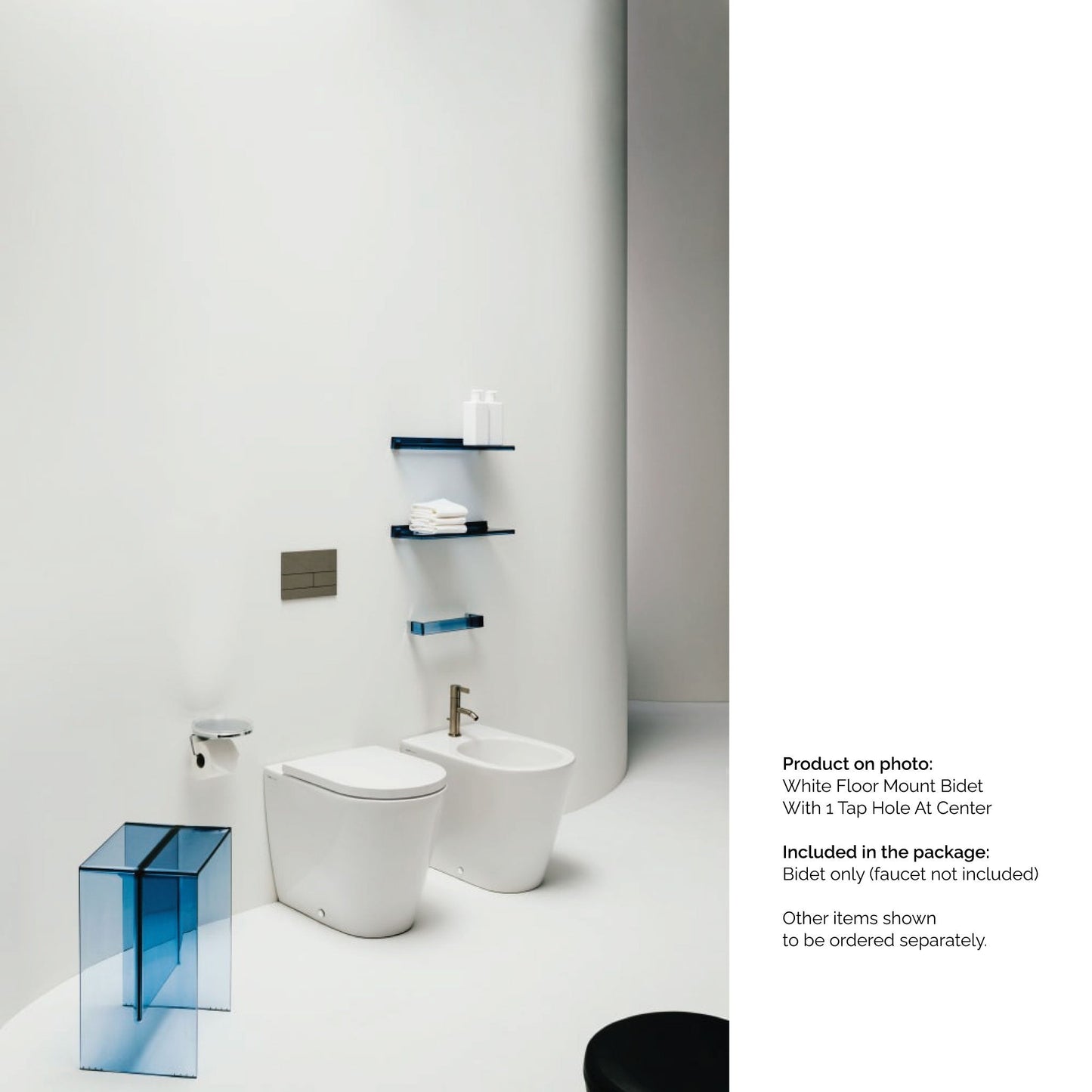 Laufen Kartell 15" x 16" Single-Hole White Floor-Mounted Bidet