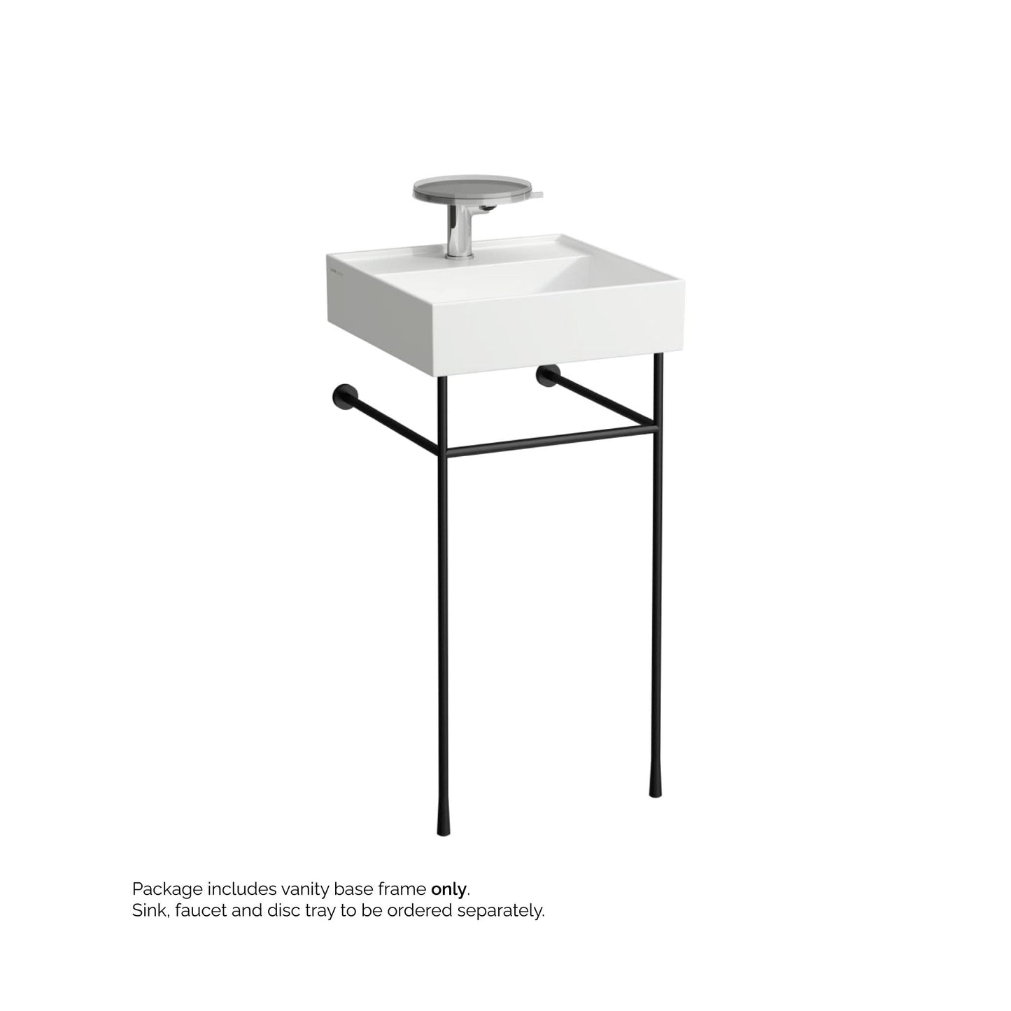 Laufen Kartell 16" Matte Black Wall-Mounted Towel Holder and Sink Stand