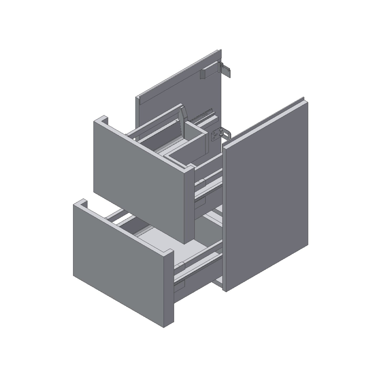 Laufen Kartell 17" 2-Drawer Slate Gray Wall-Mounted Vanity With Drawer Organizer