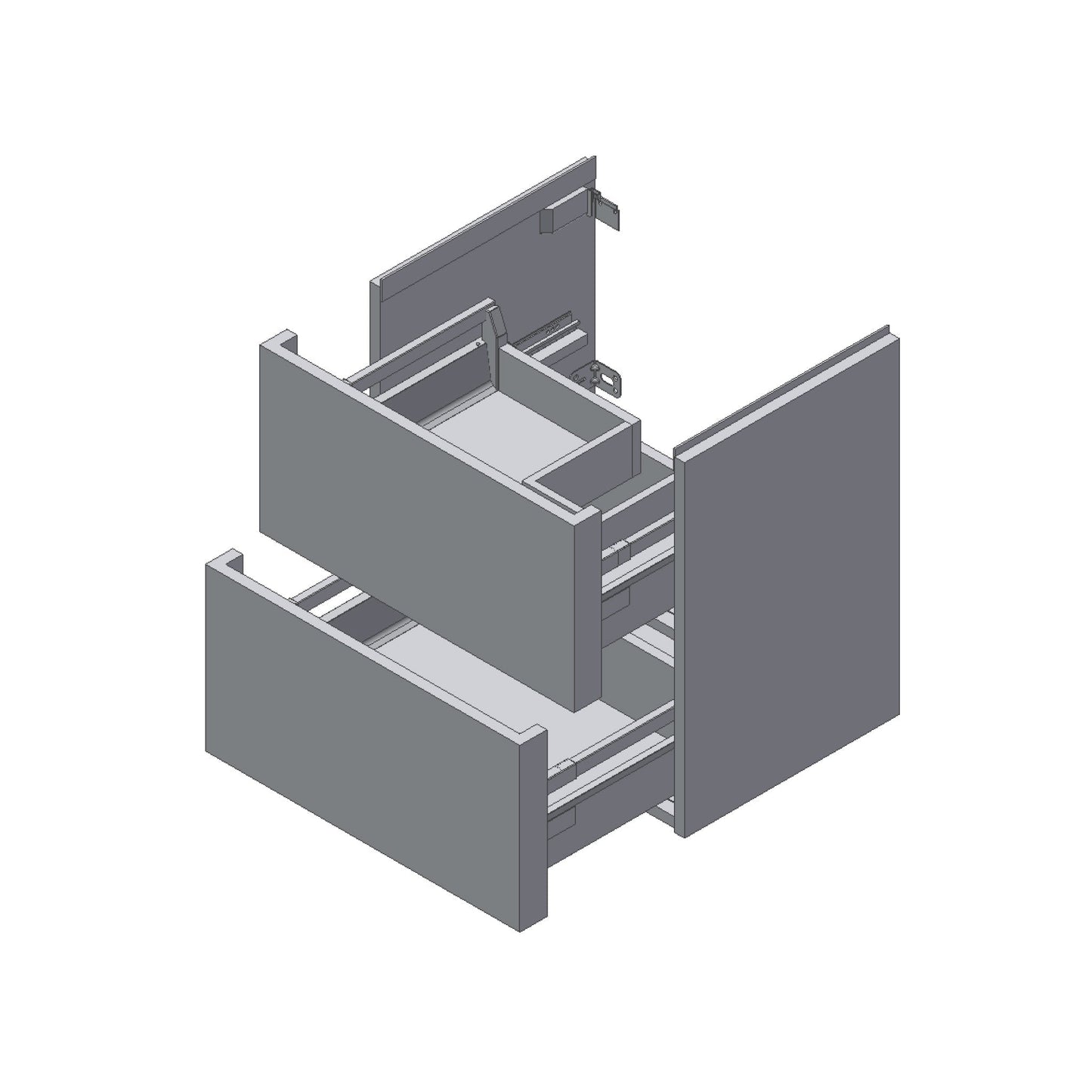 Laufen Kartell 23" 2-Drawer Ochre Brown Wall-Mounted Vanity With Drawer Organizer for Kartell Bathroom Sink Model: H810335