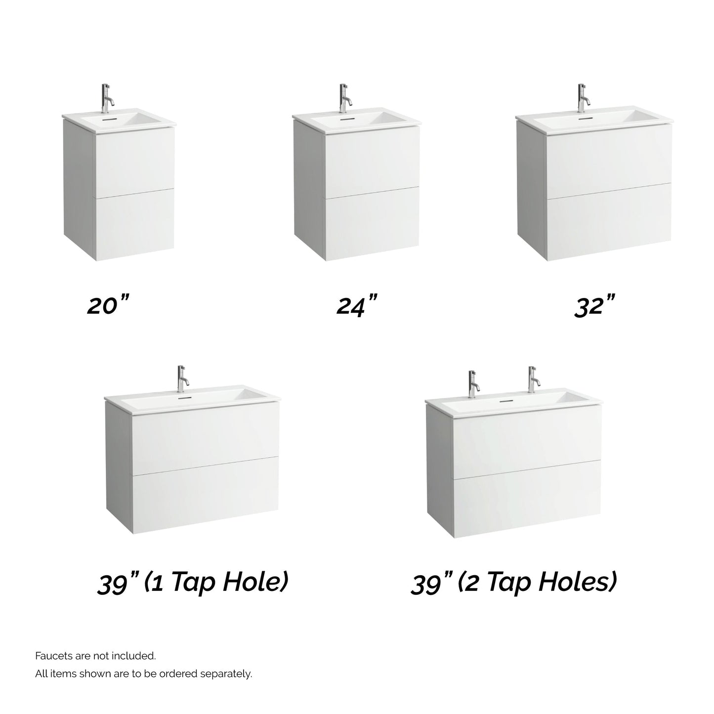 Laufen Kartell 24" 2-Drawer Matte White Wall-Mounted Vanity Set With Single-Hole Bathroom Sink