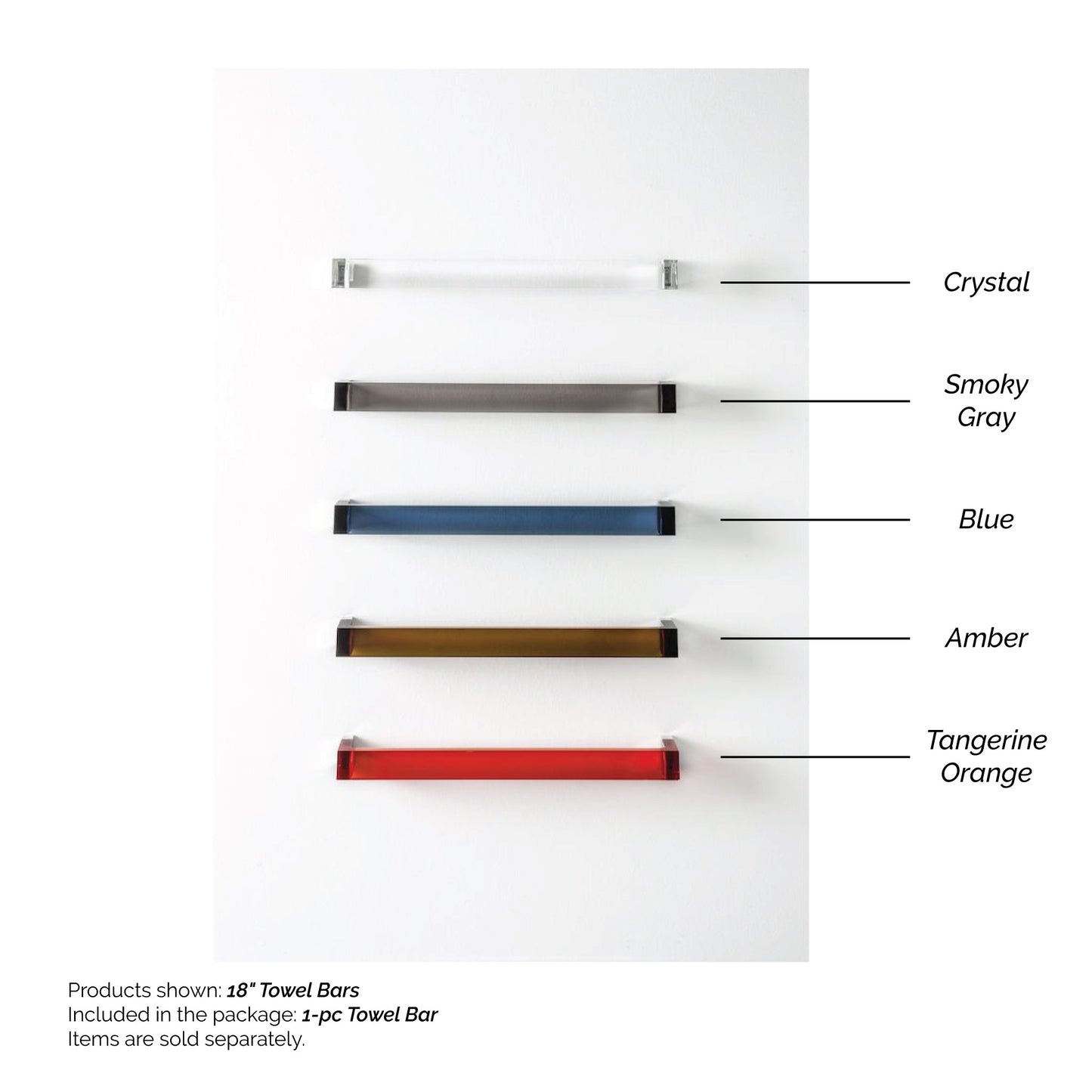 Laufen Kartell 24" Powder Pink Acrylic Towel Bar