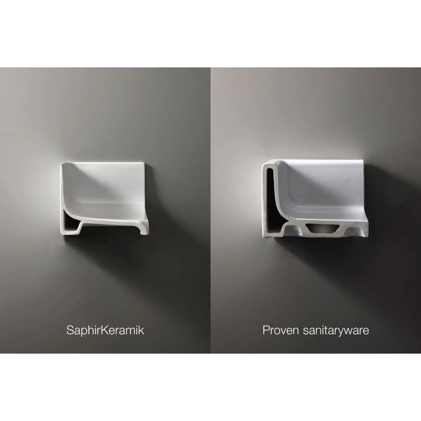 Laufen Kartell 24" x 18" Matte Gray Wall-Mounted Bathroom Sink With 3 Faucet Holes
