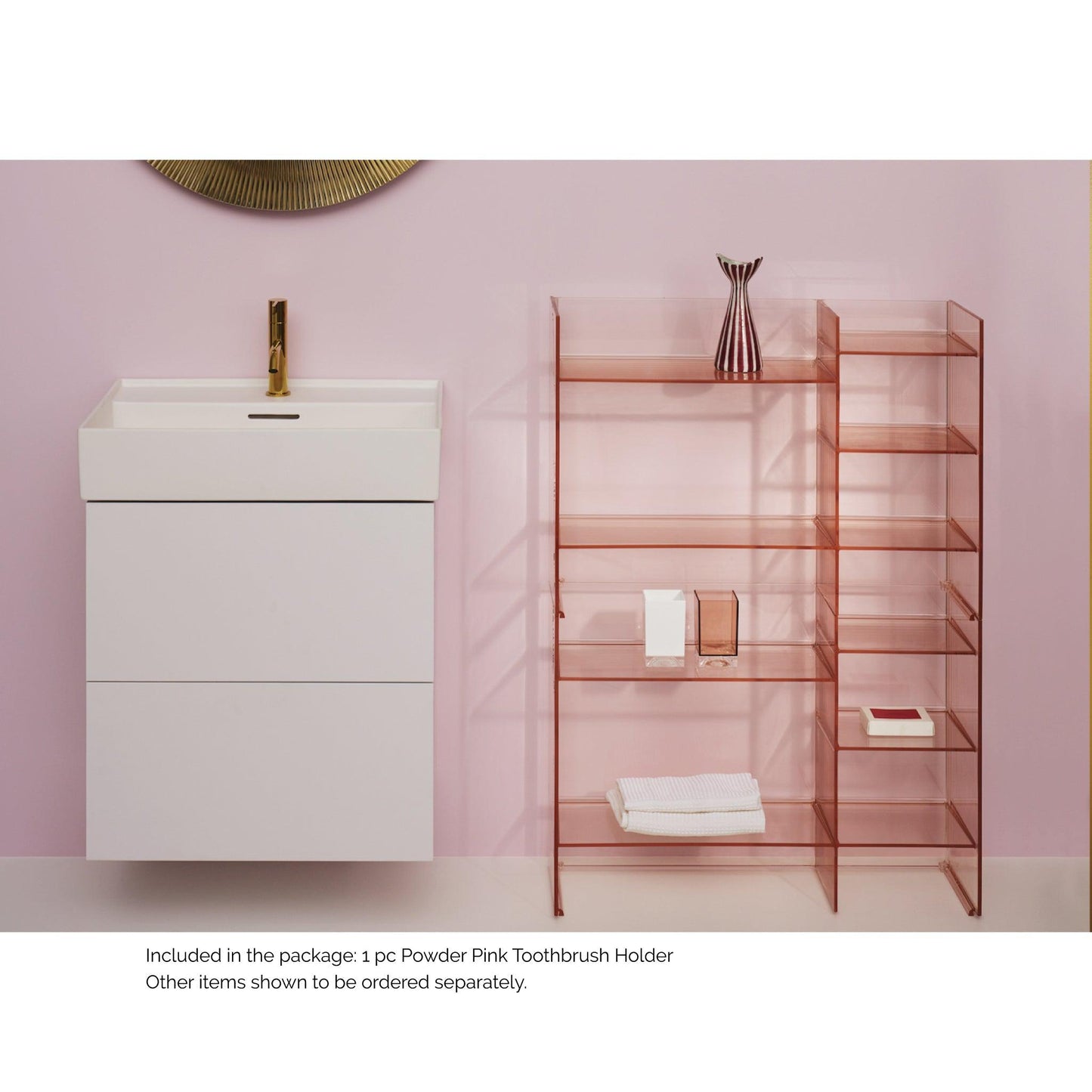 Laufen Kartell 3" x 5" Powder Pink Toothbrush Holder