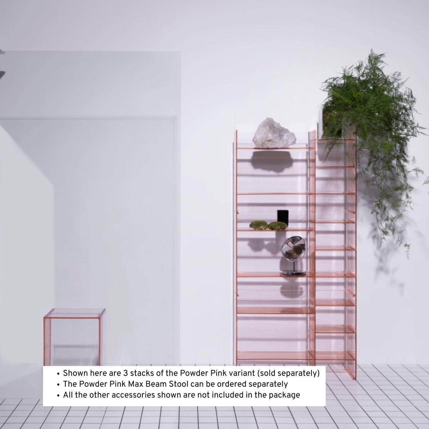 Laufen Kartell 30" Crystal Acrylic Stackable Freestanding Shelf