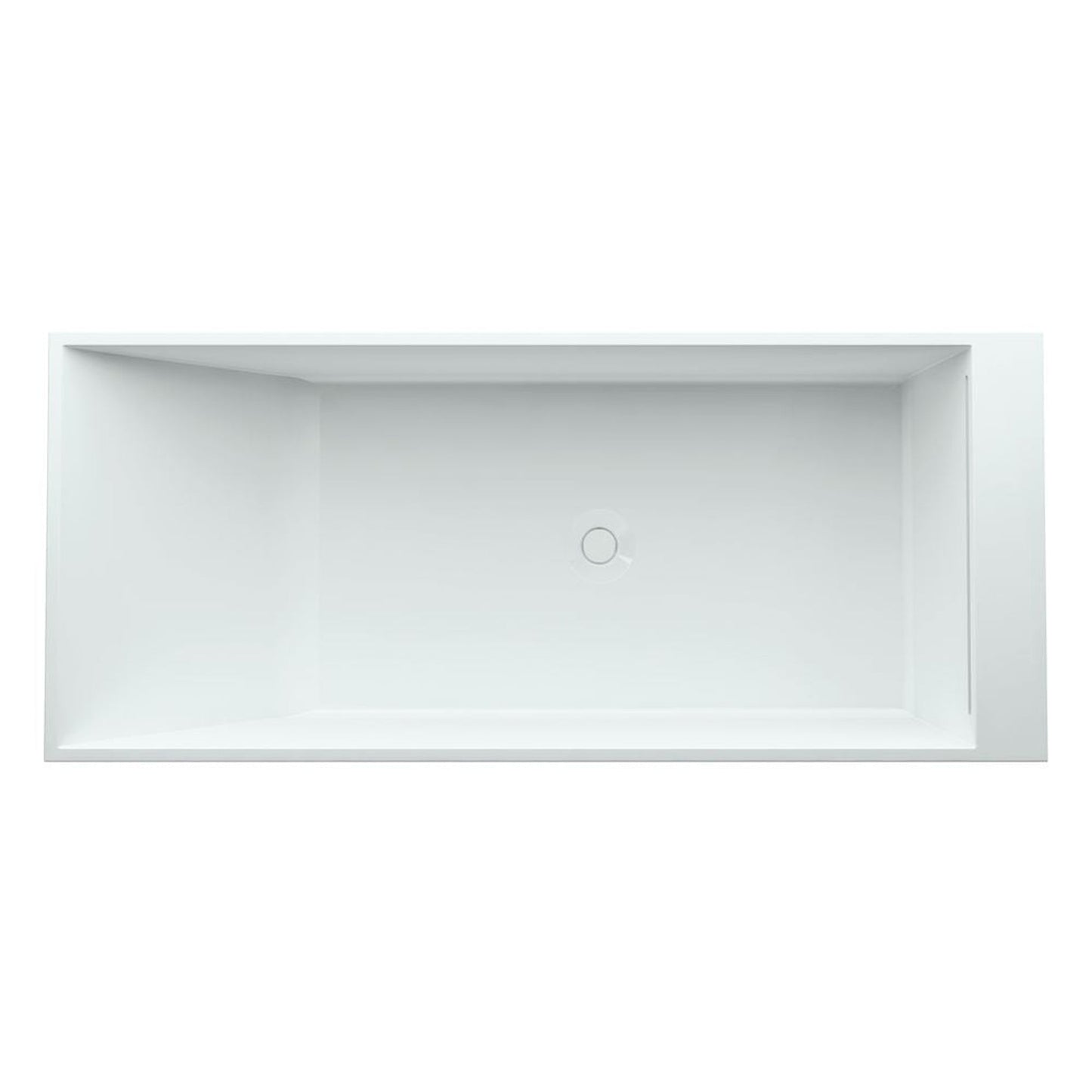 Laufen Kartell 30" x 69" Rectangular White Freestanding Bathtub With Tap Bank on Foot End
