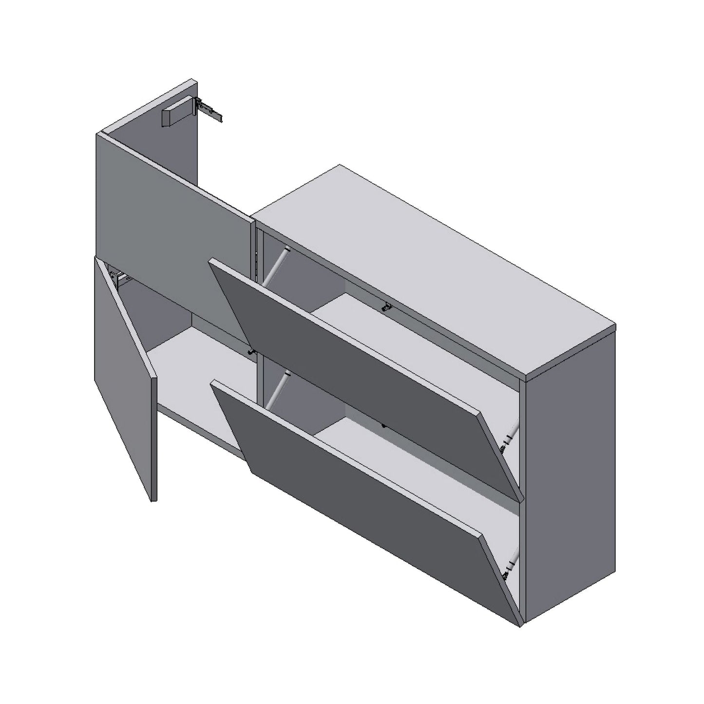 Laufen Kartell 47" 1-Door and 2-Flap Mustard Yellow Wall-Mounted Sideboard Vanity With Sink Placement on the Left