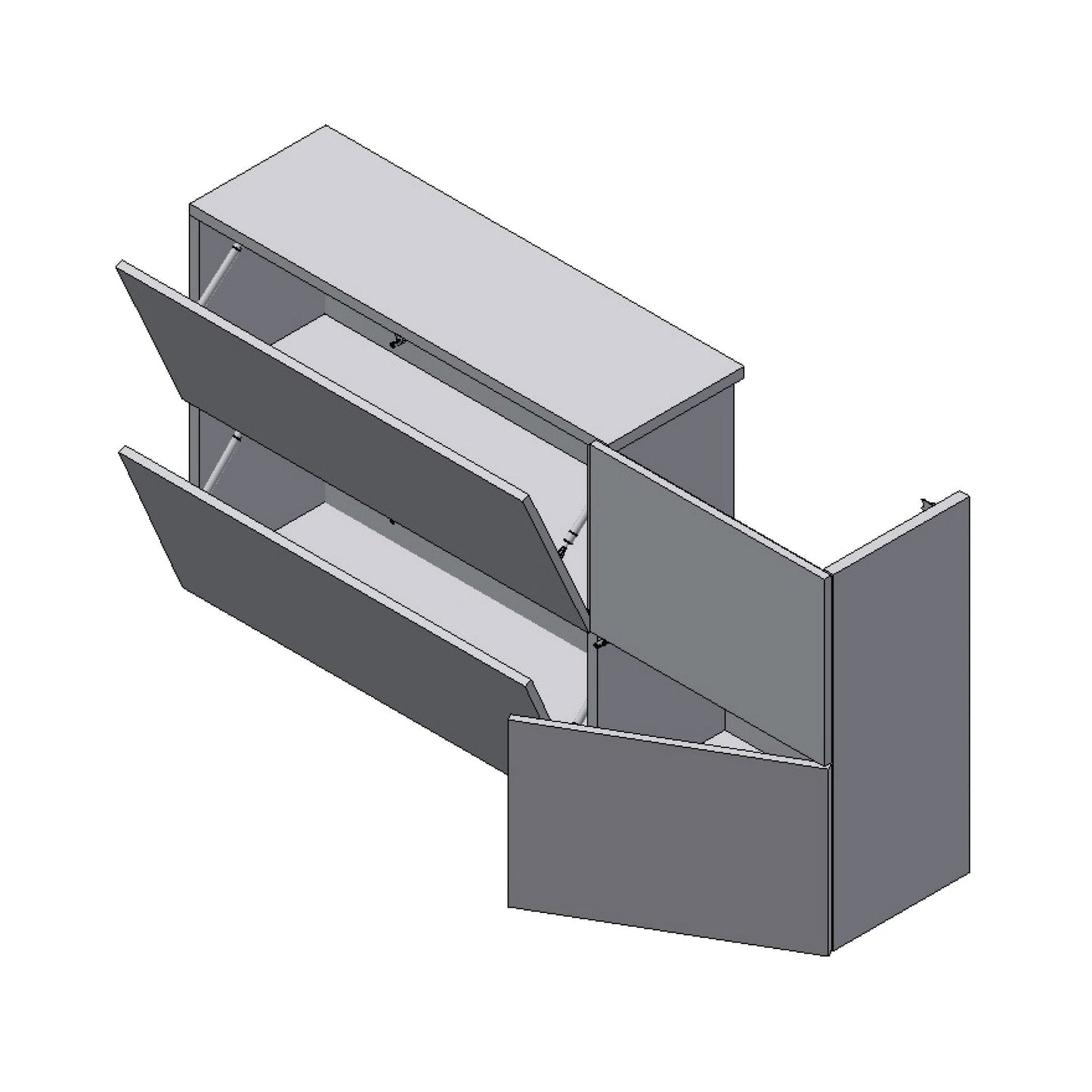 Laufen Kartell 47" 1-Door and 2-Flap Mustard Yellow Wall-Mounted Sideboard Vanity With Sink Placement on the Right