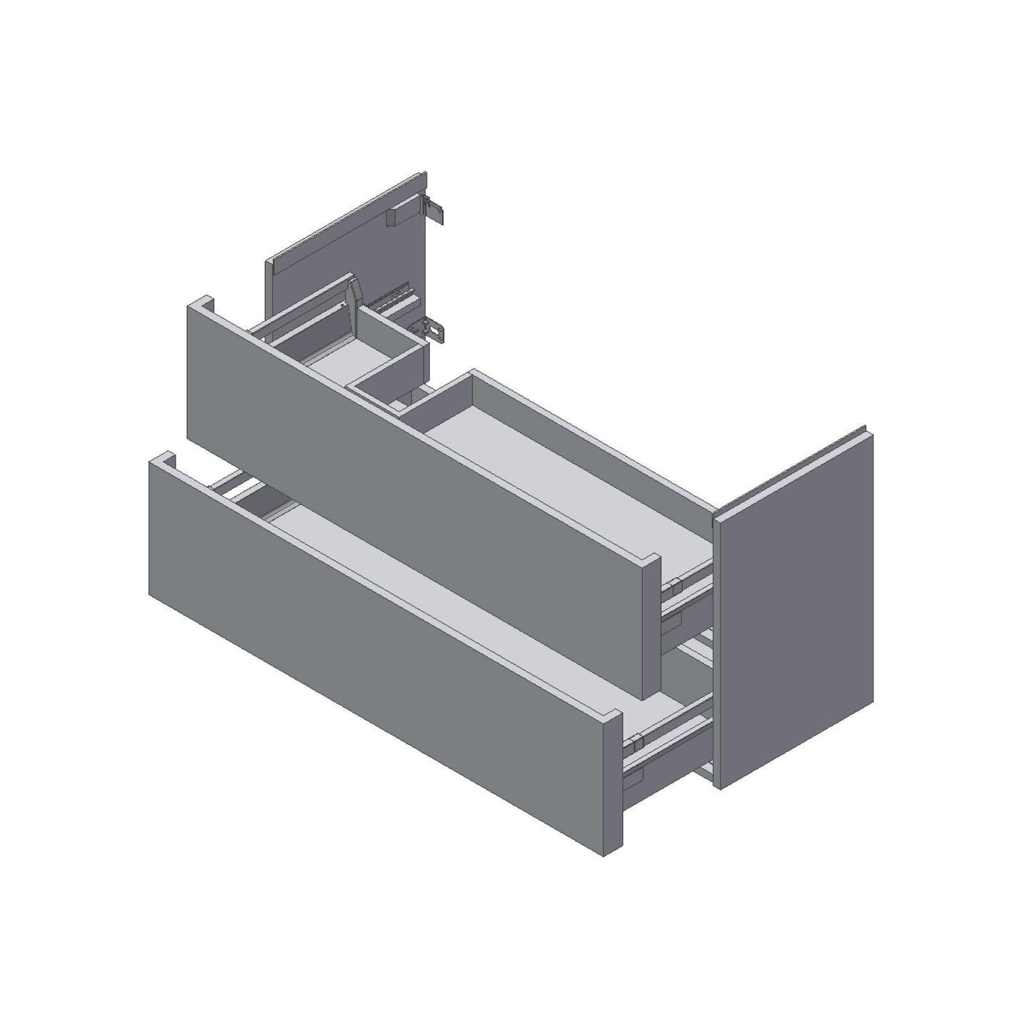 Laufen Kartell 47" 2-Drawer Pebble Gray Wall-Mounted Vanity With Drawer Organizer for Kartell Bathroom Sink Model: H813332
