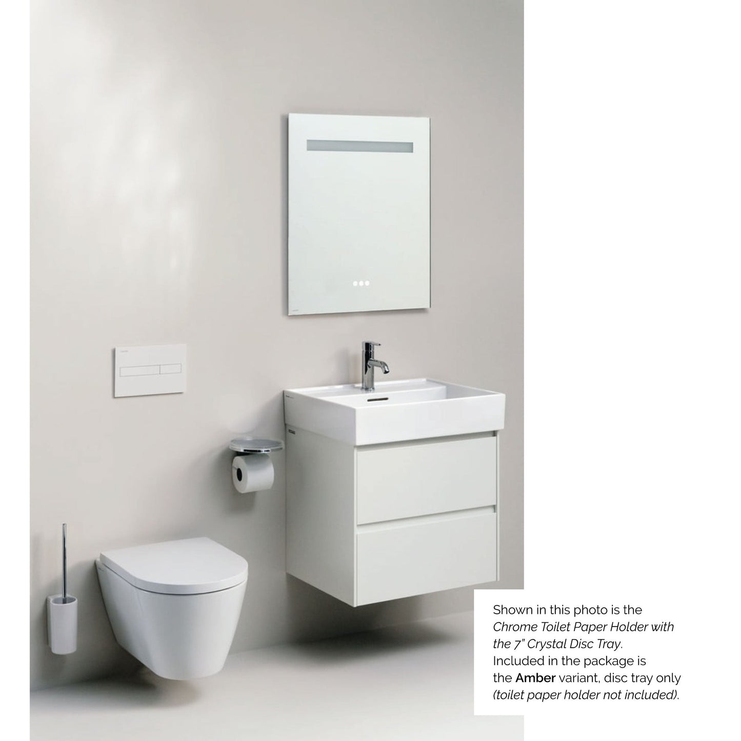 Laufen Kartell 7" Amber Disc Tray for Toilet Paper Holders, Faucets, and Wall-Mounted Trays