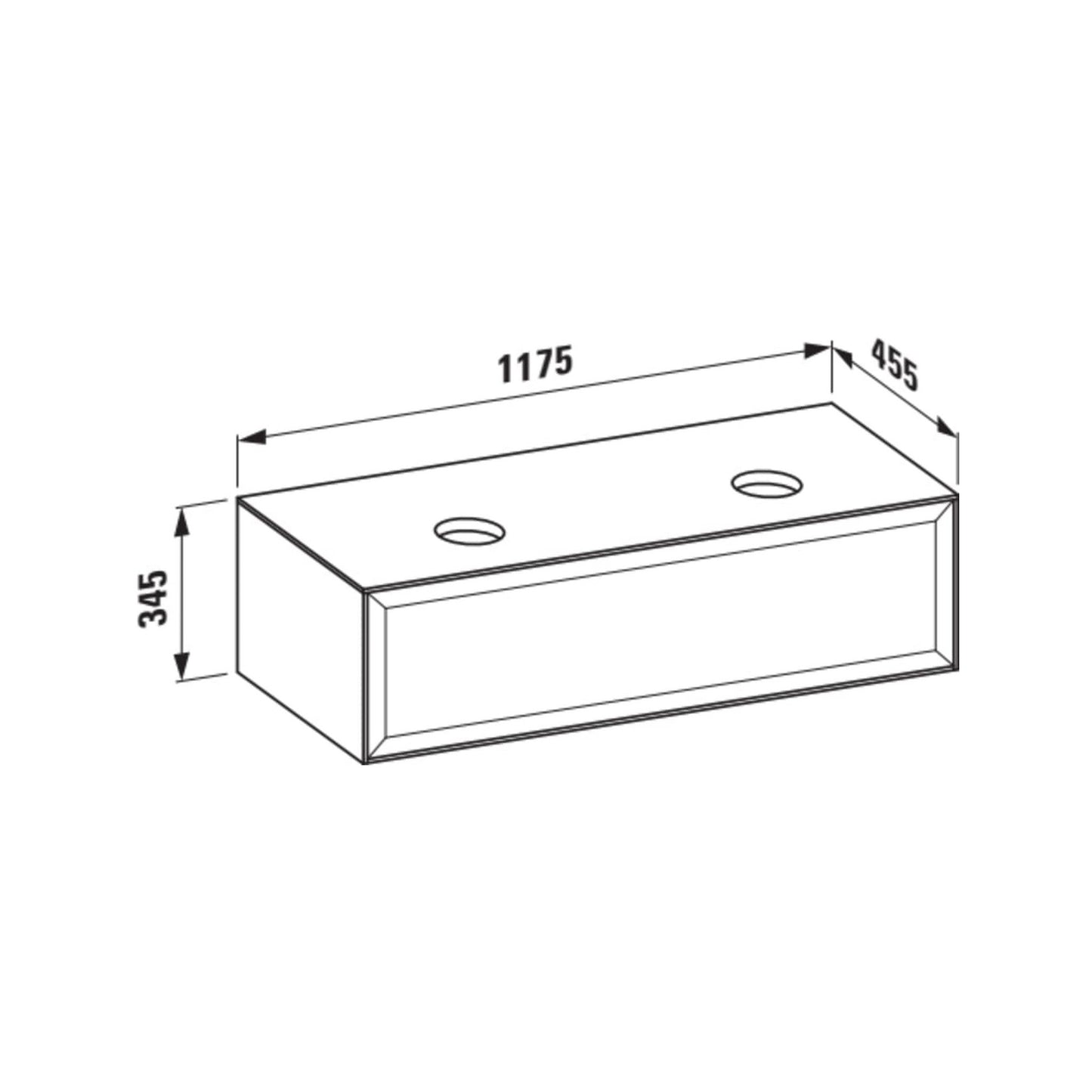 Laufen New Classic 46" 1-Drawer Traffic Gray Wall-Mounted Double Vanity