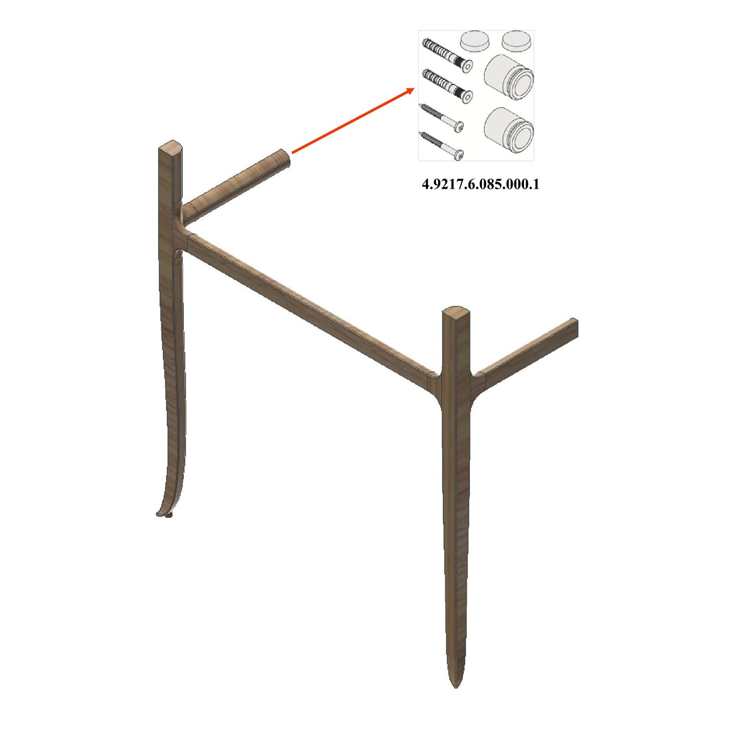 Laufen New Classic 46" Walnut Sink Stand for New Classic Bathroom Sink Model: H813858