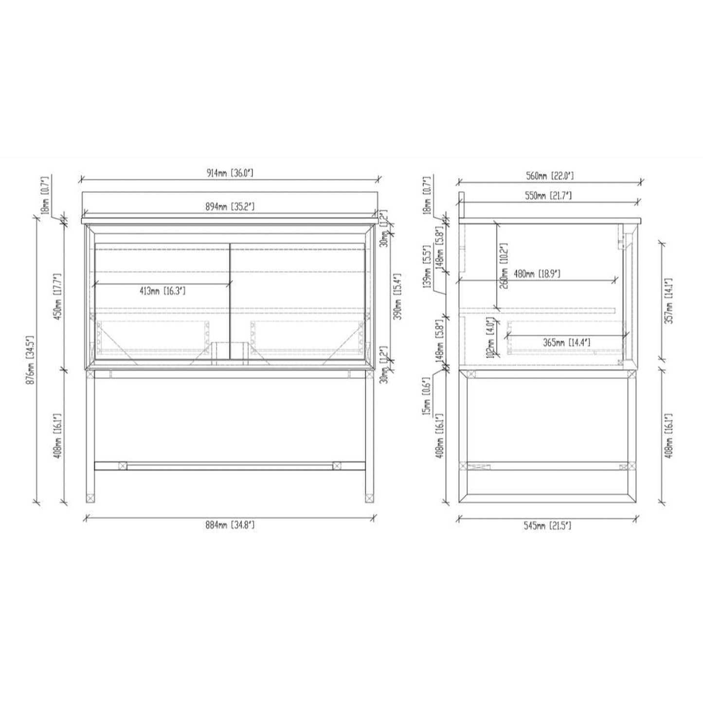 Laviva Alto 36" Freestanding California White Oak Vanity Base