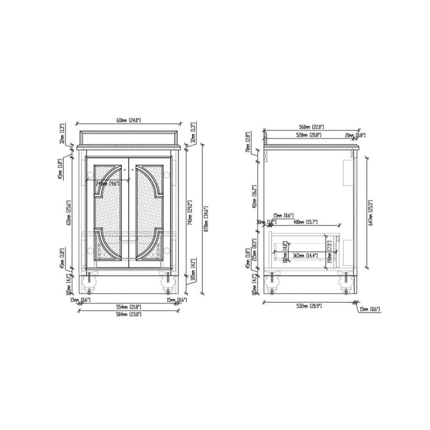 Laviva Odyssey 24" Freestanding Vanity Base in Maple Gray Finish