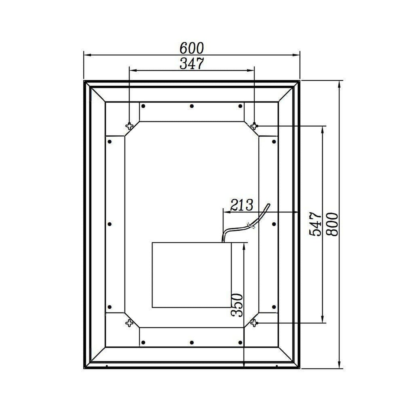 Lighted Impressions Aster 24" x 32" Rectangular Frameless Wall-Mounted LED Mirror With Dimmable Touch Sensor