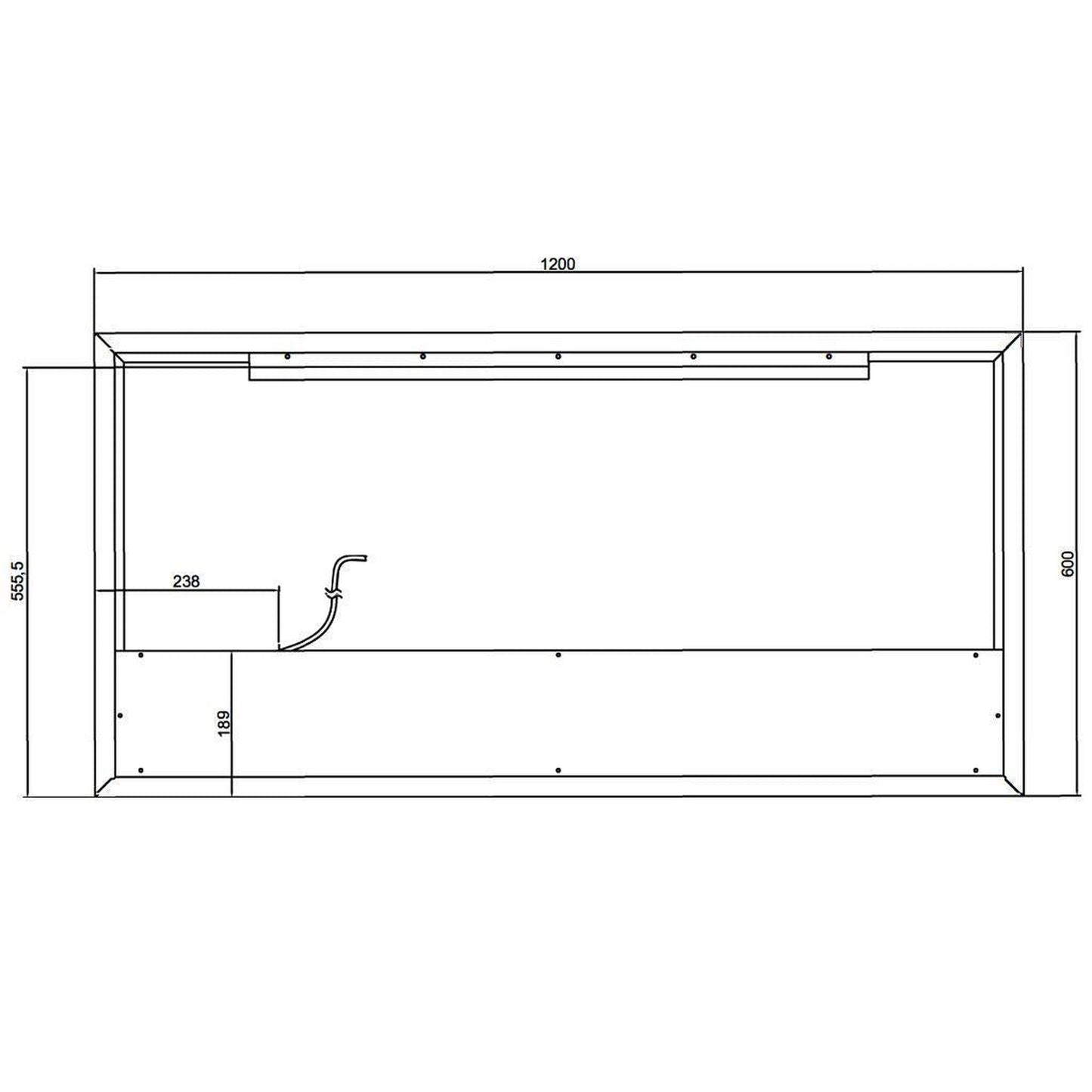 Lighted Impressions Azure 48" x 24" Rectangular Frameless Wall-Mounted LED Mirror With IR Sensor Switch