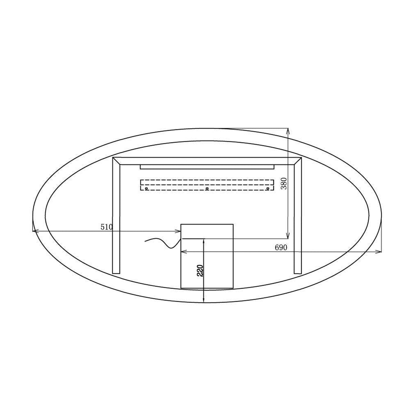 Lighted Impressions Cosmos 48" x 24" Oval Frameless Wall-Mounted LED Mirror With IR Sensor