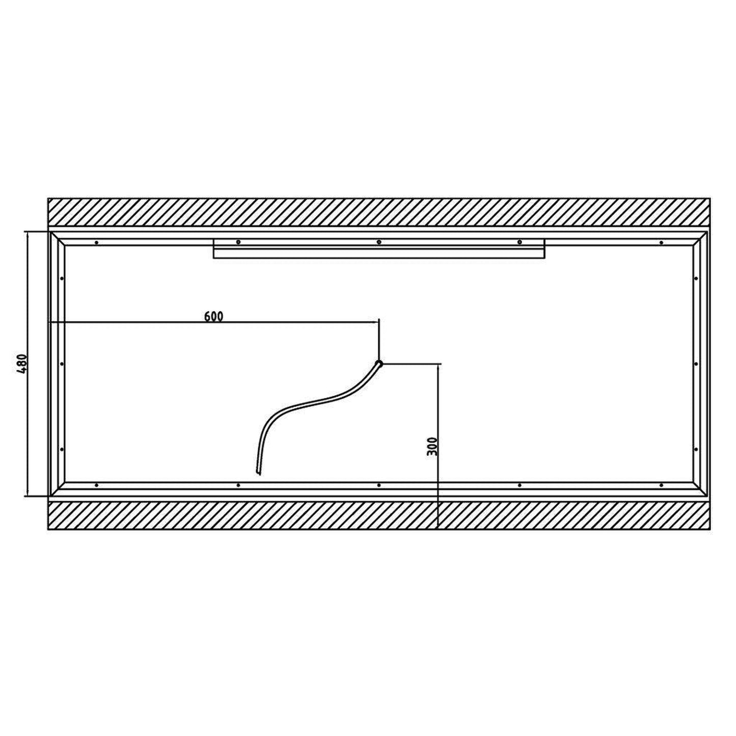 Lighted Impressions Jet 48" x 24" Rectangular Frameless Wall-Mounted LED Mirror With IR Sensor