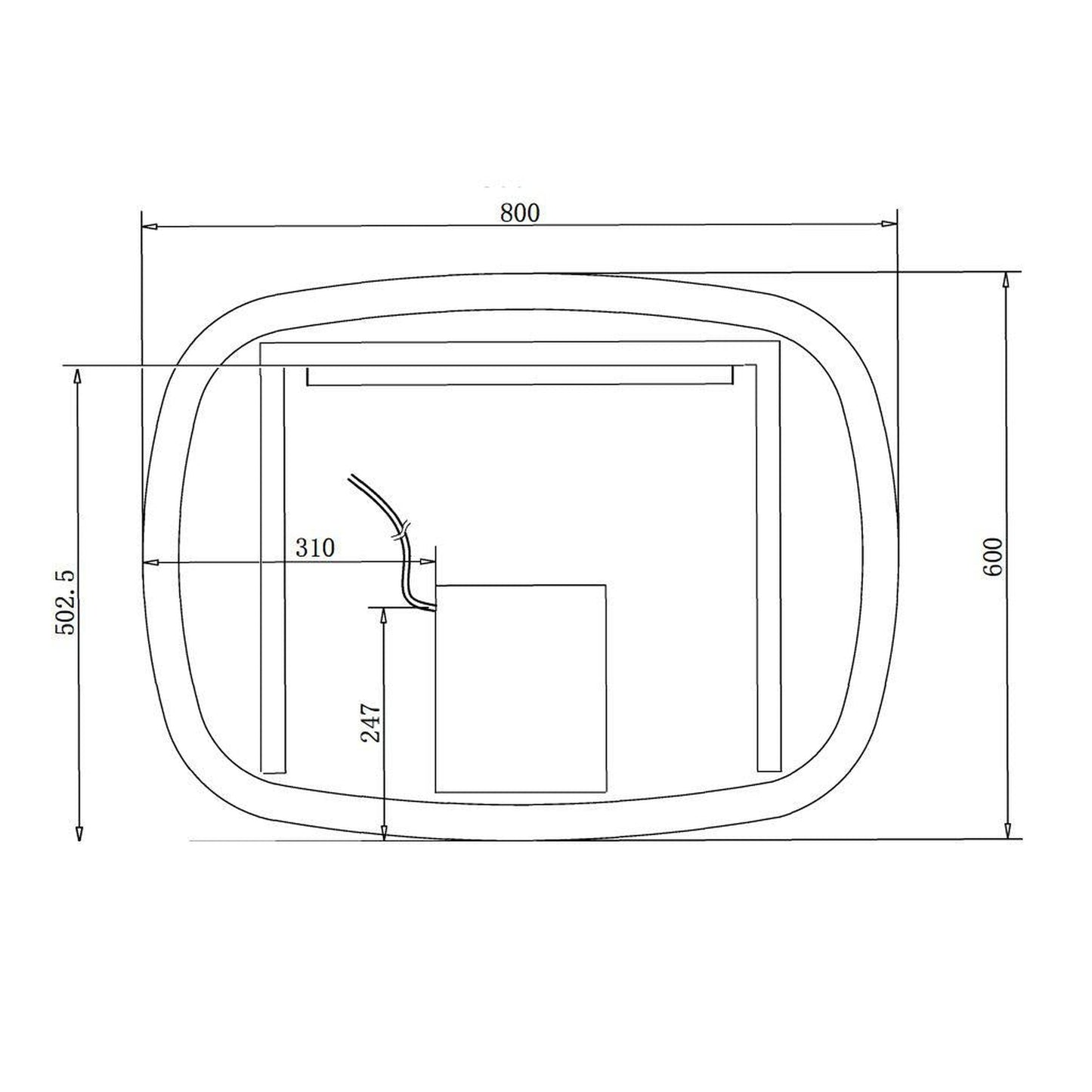 Lighted Impressions Magnum 32" x 24" Oval Frameless Wall-Mounted LED Mirror With Touch Sensor