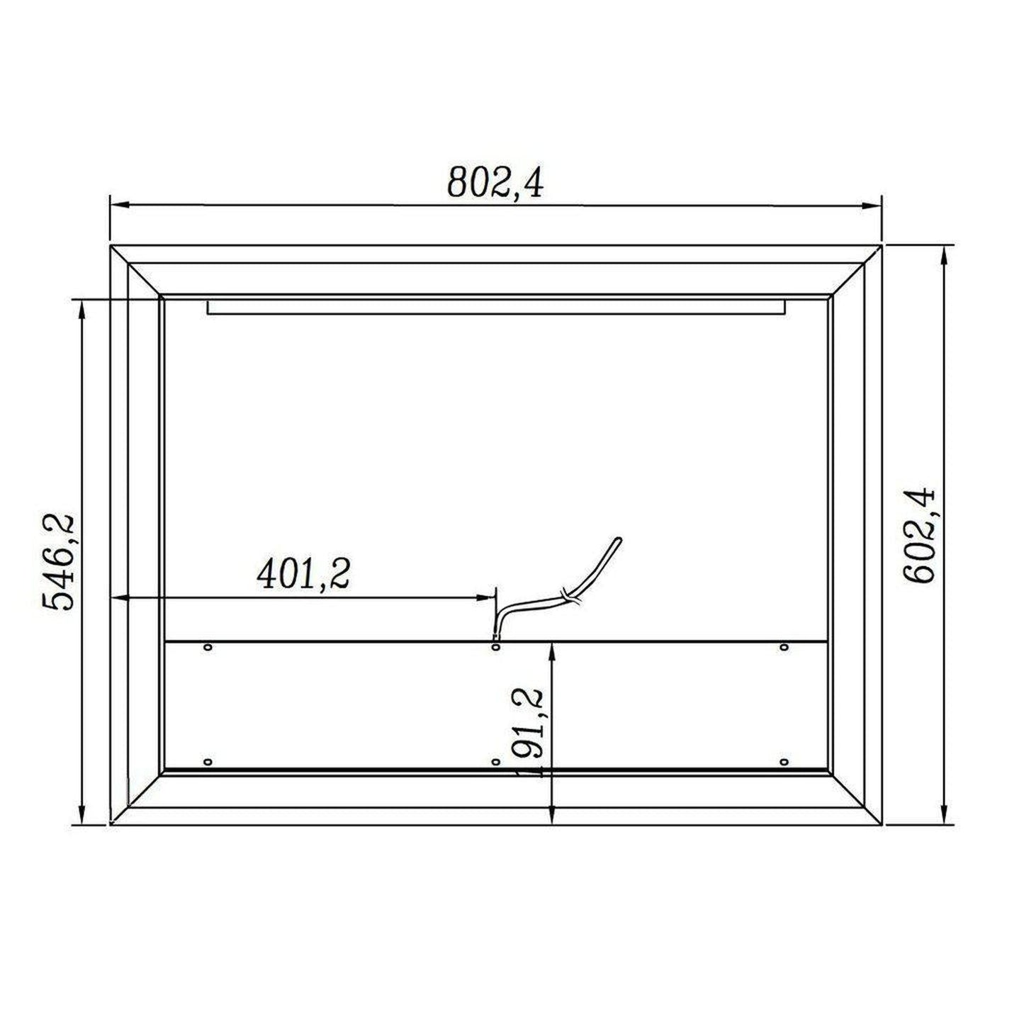 Lighted Impressions Moments 32" x 24" Rectangular Framed Wall-Mounted LED Mirror With IR Sensor & Digital Clock