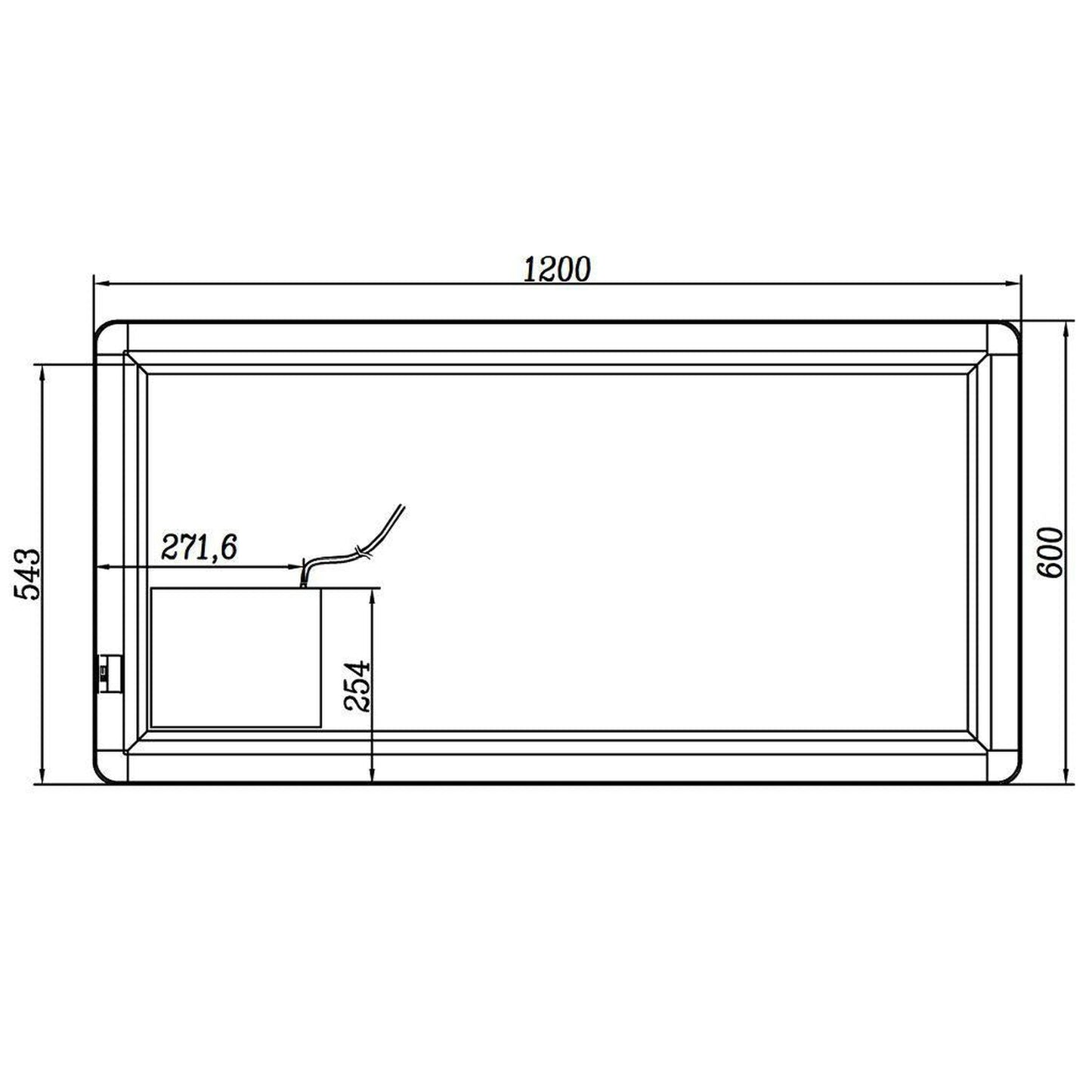 Lighted Impressions Ruth 48" x 24" Rectangular Frameless Wall-Mounted LED Mirror With 3-Section Rocker Switch