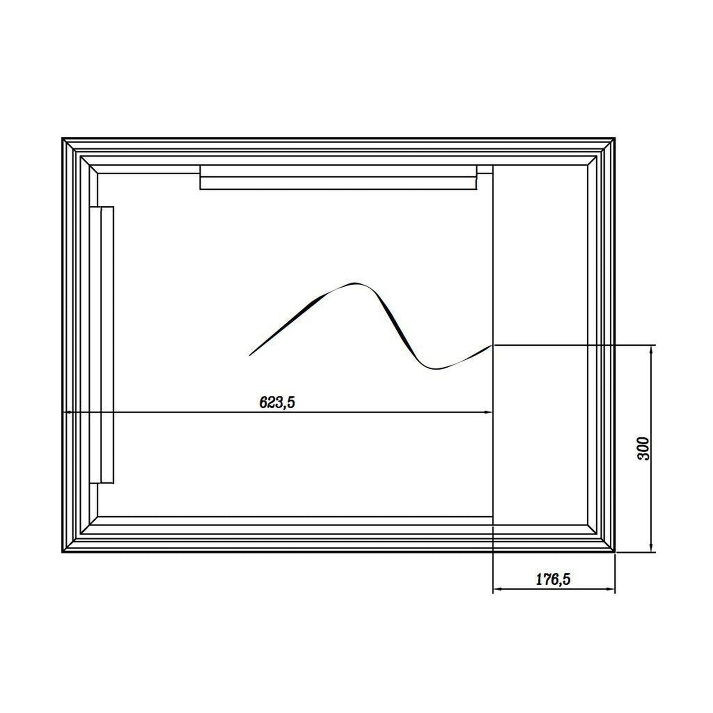 Lighted Impressions Shadows 24" x 32" Rectangular Framed Wall-Mounted LED Mirror With Dimmable Touch Sensor & Back Lighting