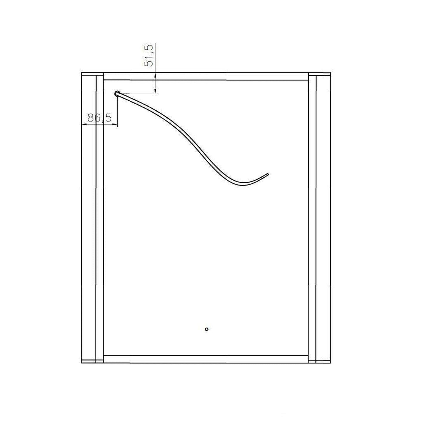 Lighted Impressions Sperry 24" x 28" Rectangular Framed Wall-Mounted LED Mirror Cabinet With Rocker Switch, Glass Shelves & Digital Clock