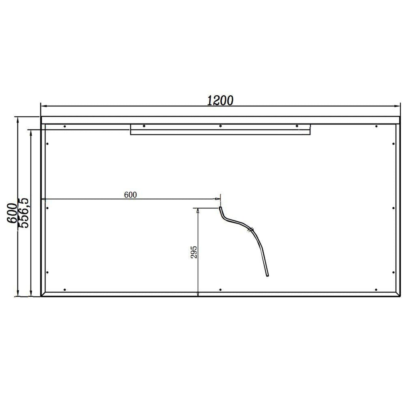 Lighted Impressions Transit 48" x 24" Rectangular Frameless Wall-Mounted LED Mirror With Touch Sensor, 3X Magnifier & Mirrored Sides