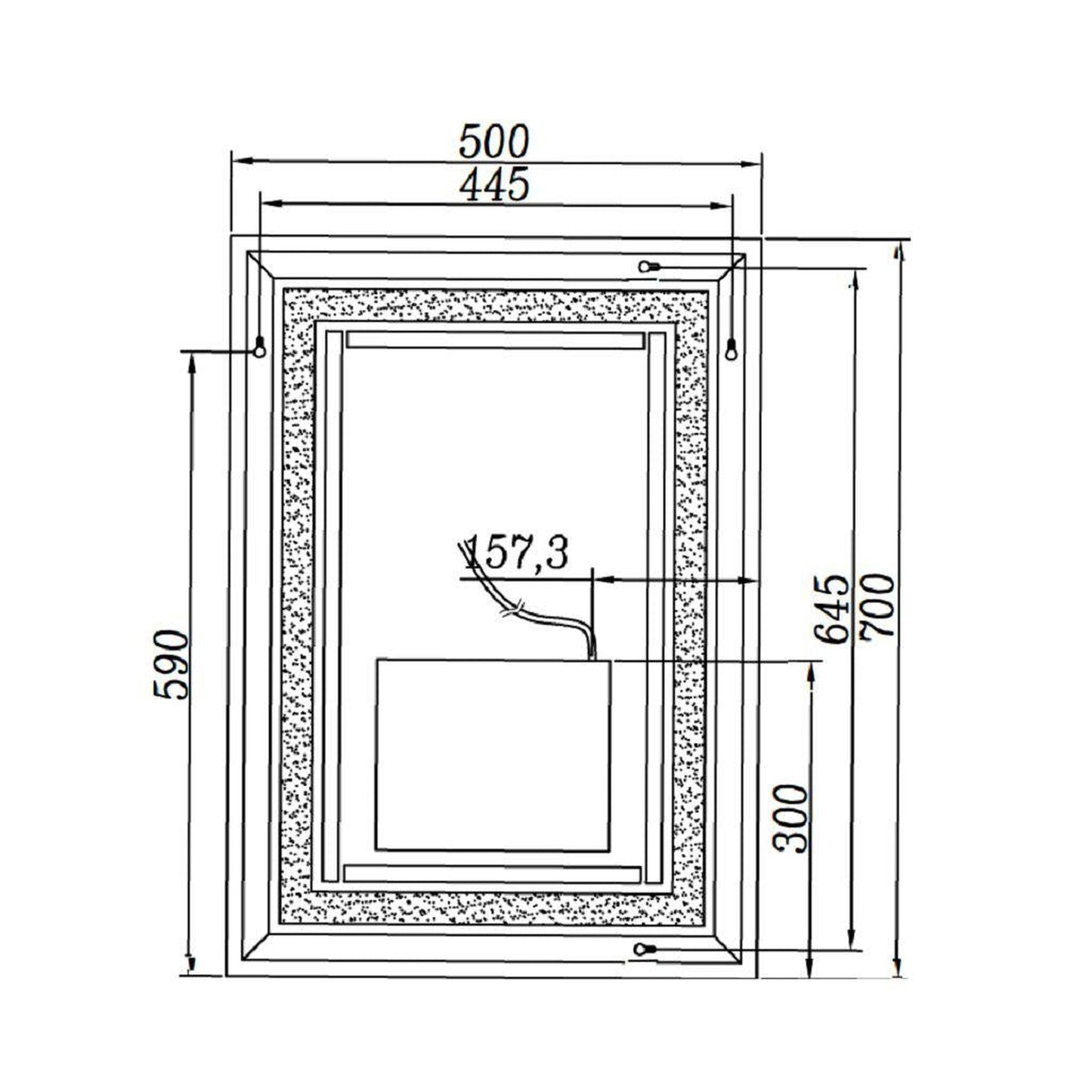 Lighted Impressions Vero 20" x 28" Rectangular Frameless Wall-Mounted LED Mirror With 3-Section Rocker Switch