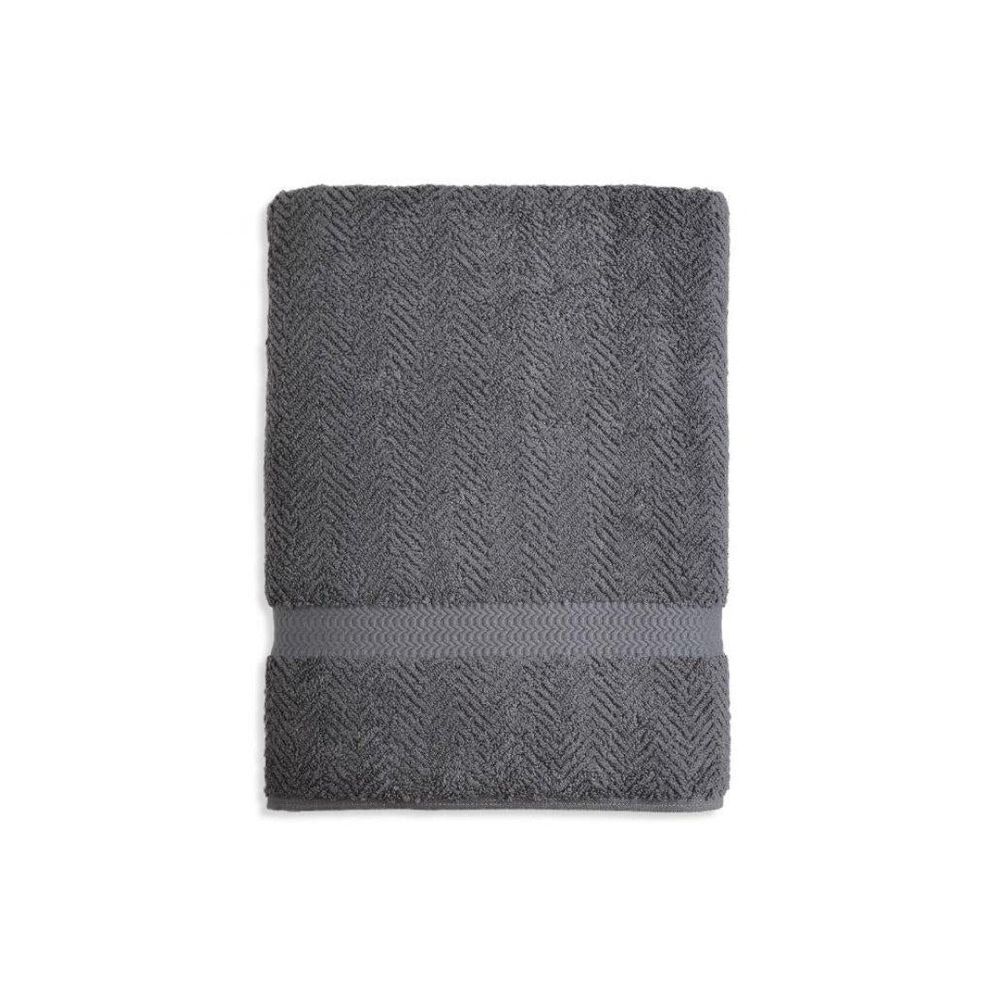 Linum Herringbone Turkish Cotton Grey Bath Sheet