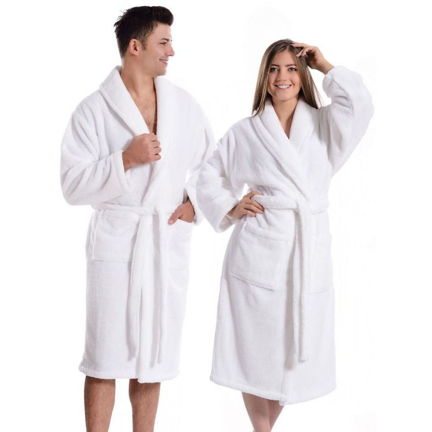 Linum Super Plush L/XL White Bathrobe
