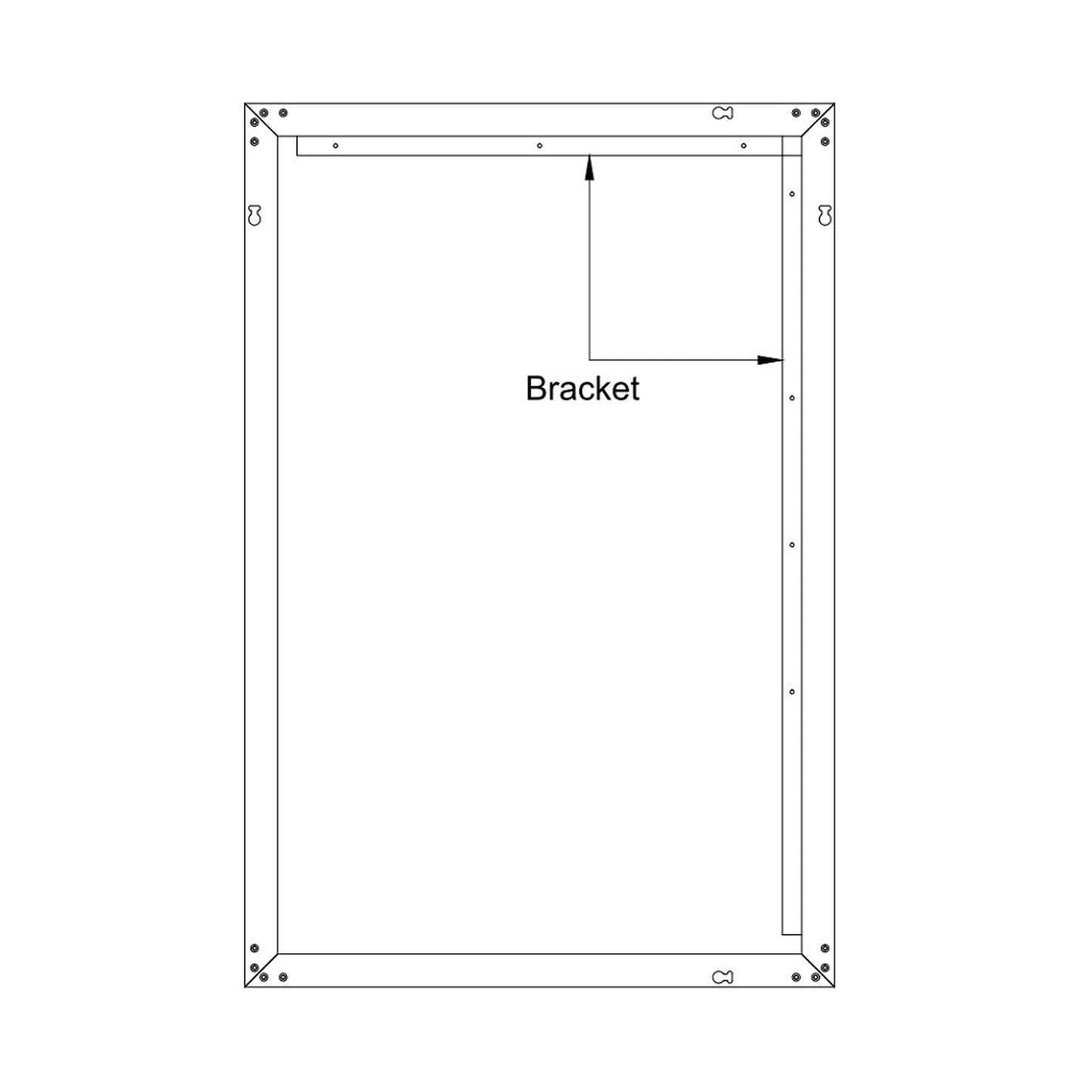 Luxaar Nuovo 24" x 36" Matte Black Wall-Mounted Framed Mirror