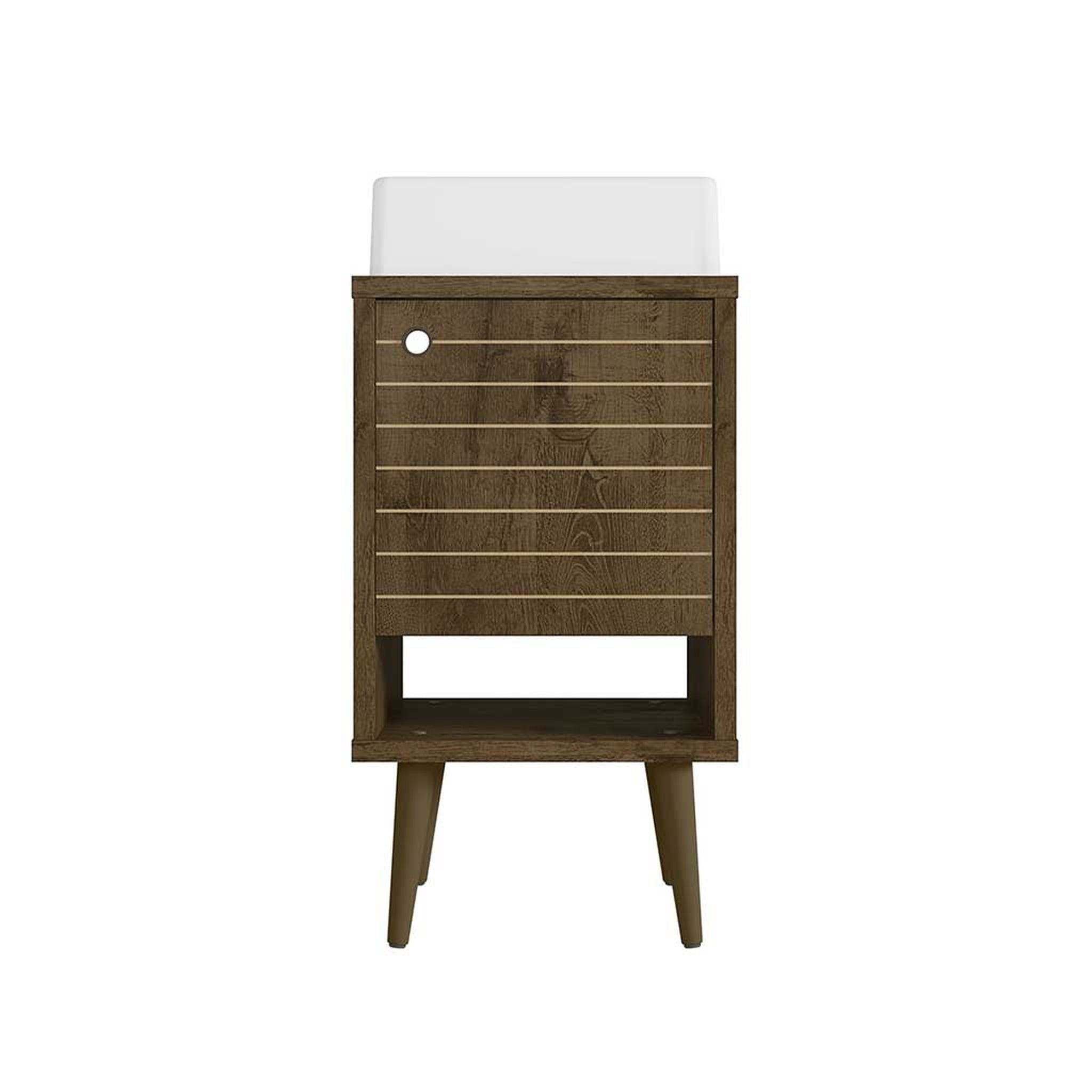 Manhattan Comfort Liberty 17.71" Rustic Brown Bathroom Vanity With Sin