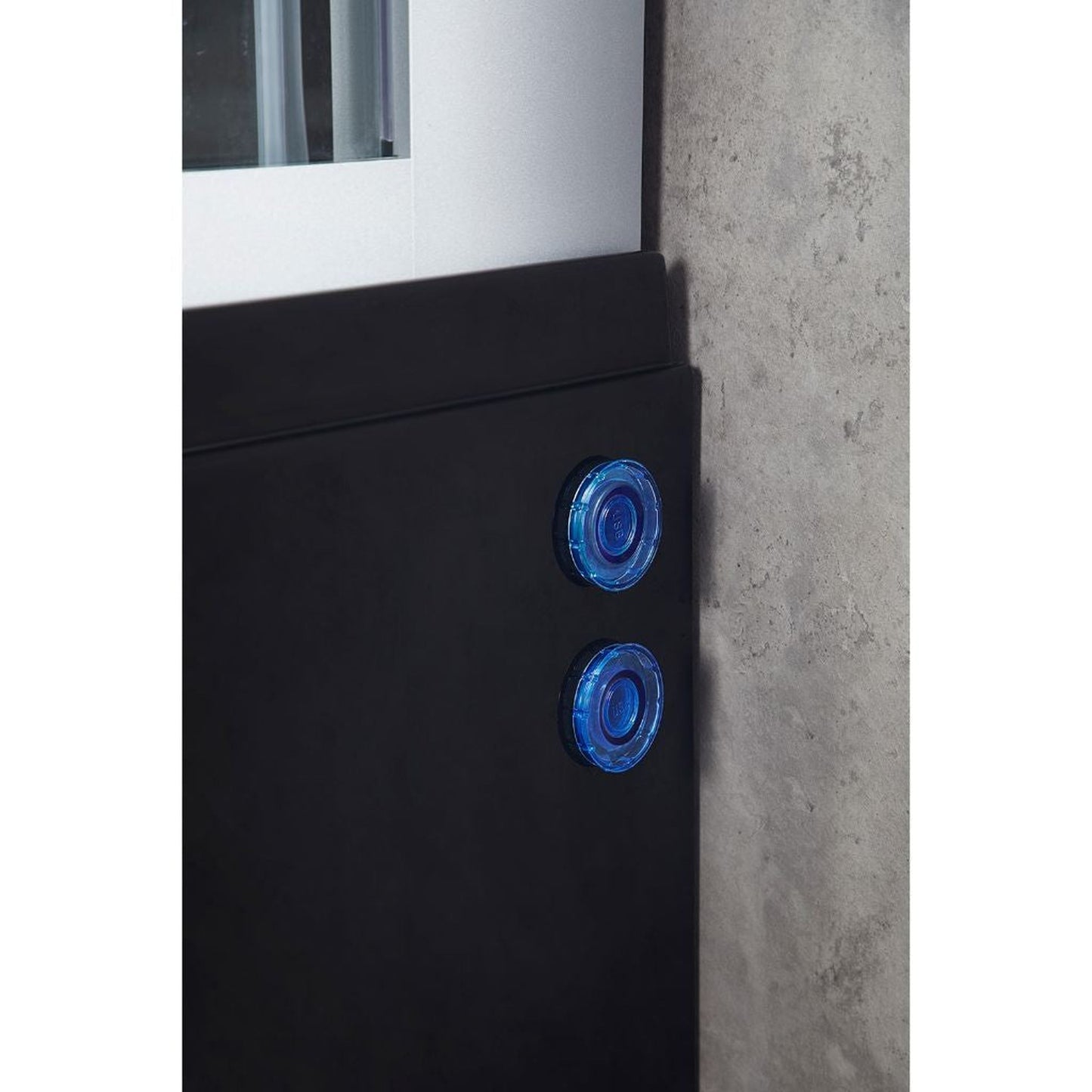 Maya Bath Platinum Catania 71" x 38" x 88" 33-Jet Rectangle Black Computerized Steam Shower Massage Bathtub With Sliding Doors in Right Position