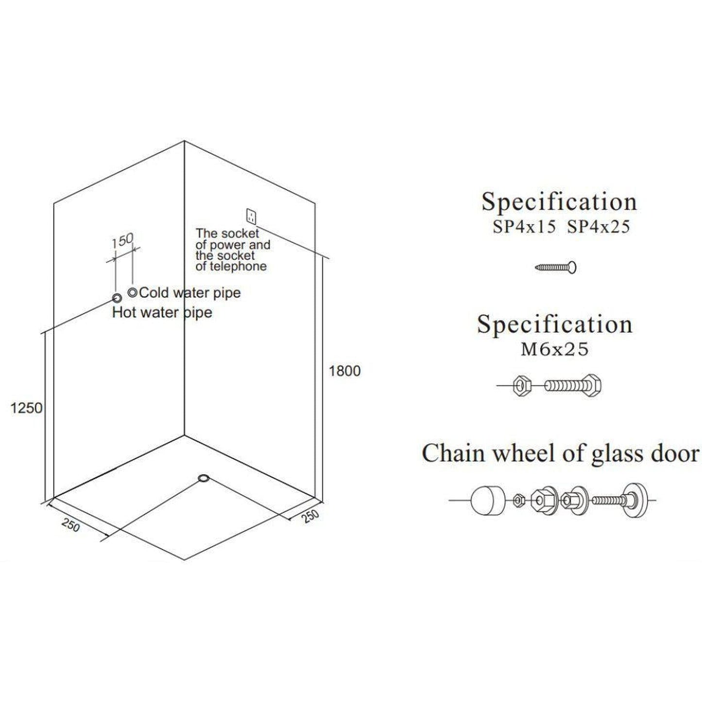 Mesa 42" x 42" x 85" Clear Tempered Glass Corner Steam Shower With 3kW Steam Generator, 6 Acupuncture Water Body Jets and Ozone Sterilization System